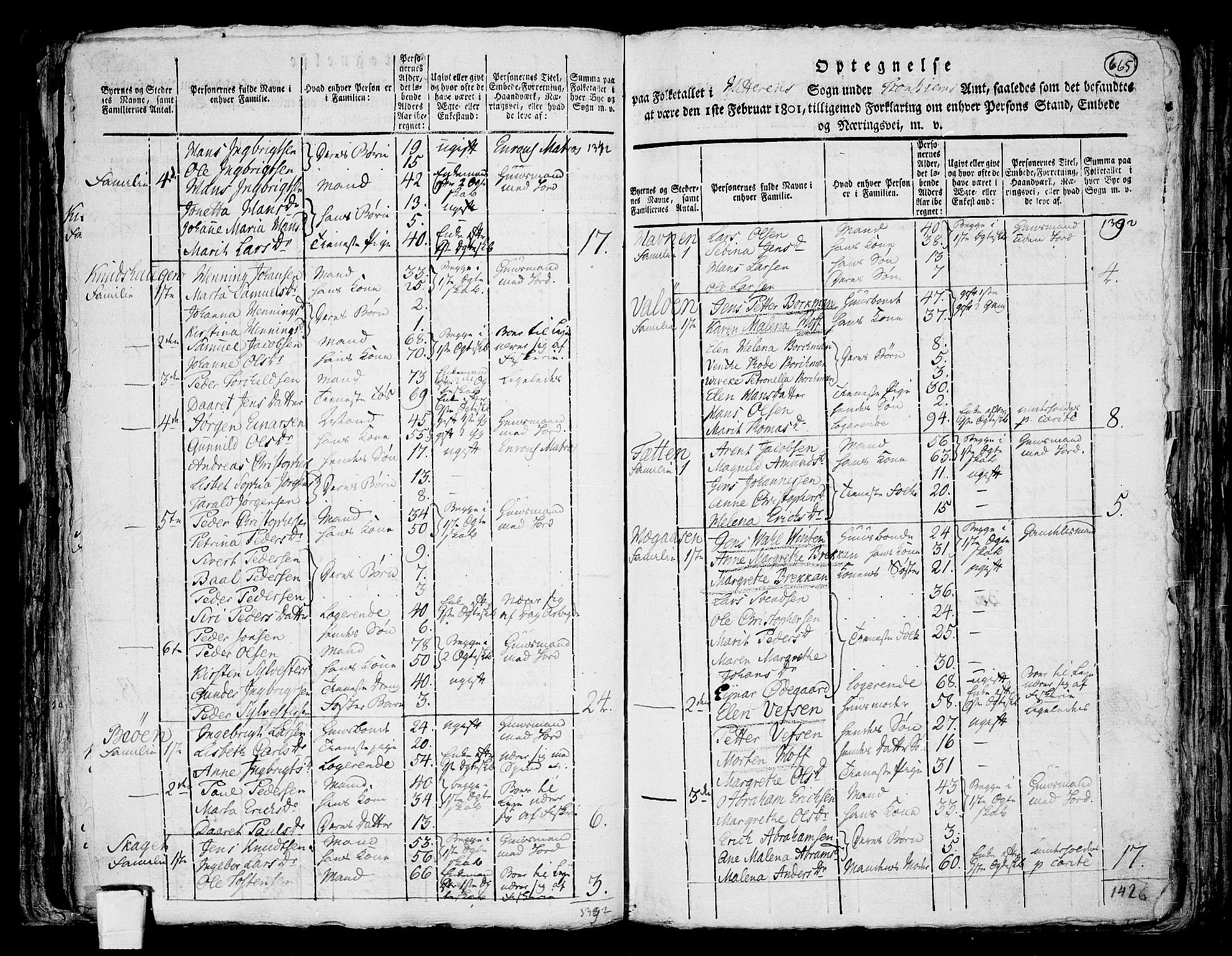 RA, 1801 census for 1617P Hitra, 1801, p. 664b-665a