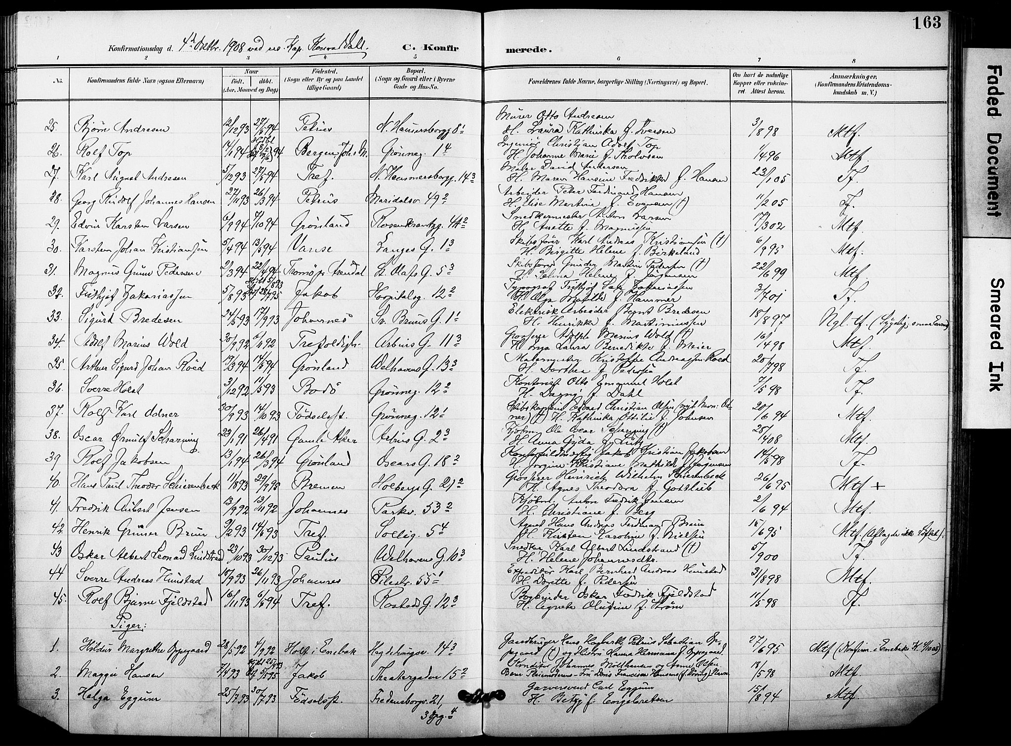 Trefoldighet prestekontor Kirkebøker, SAO/A-10882/F/Fb/L0004: Parish register (official) no. II 4, 1896-1915, p. 163