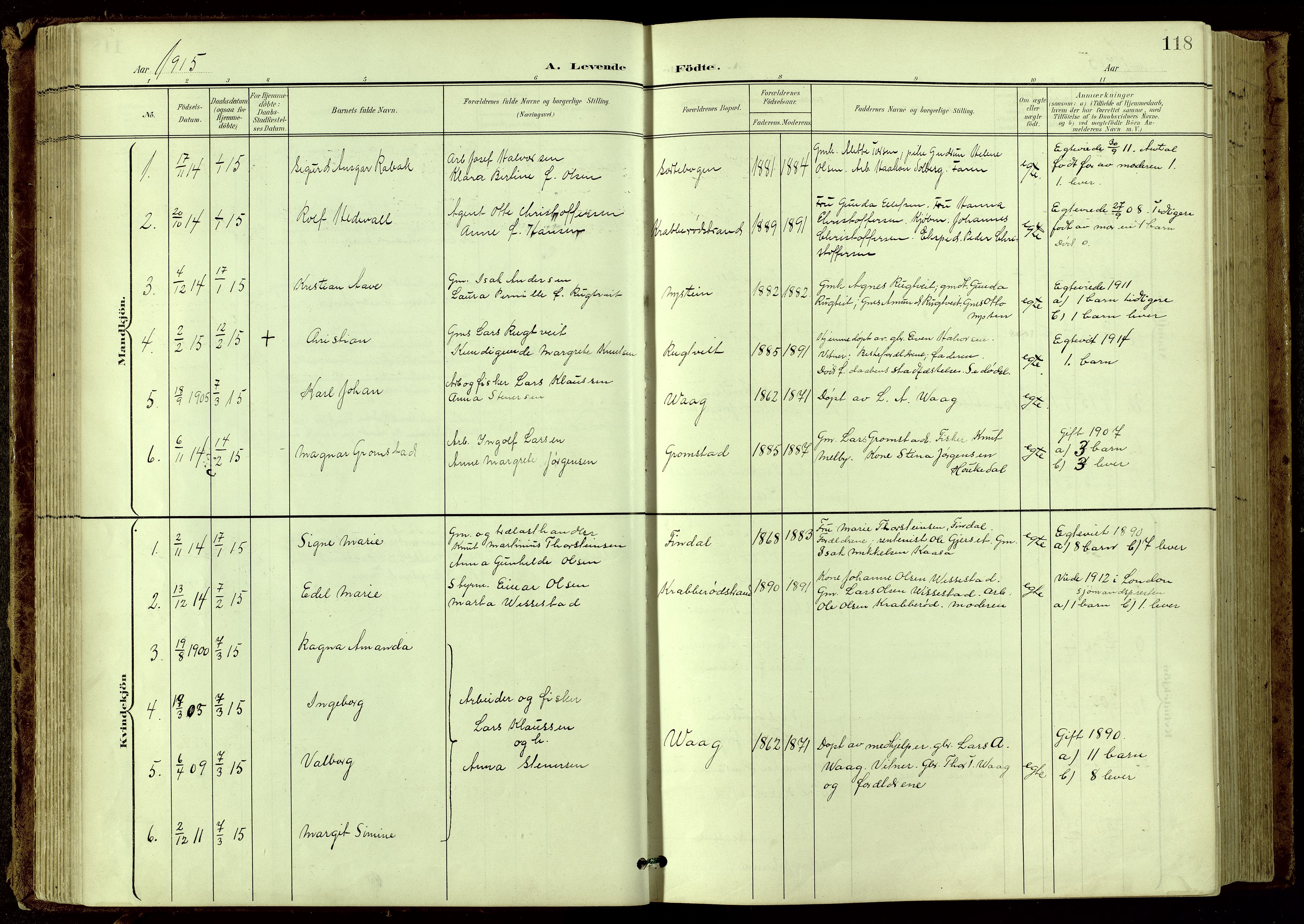 Bamble kirkebøker, SAKO/A-253/G/Ga/L0010: Parish register (copy) no. I 10, 1901-1919, p. 118