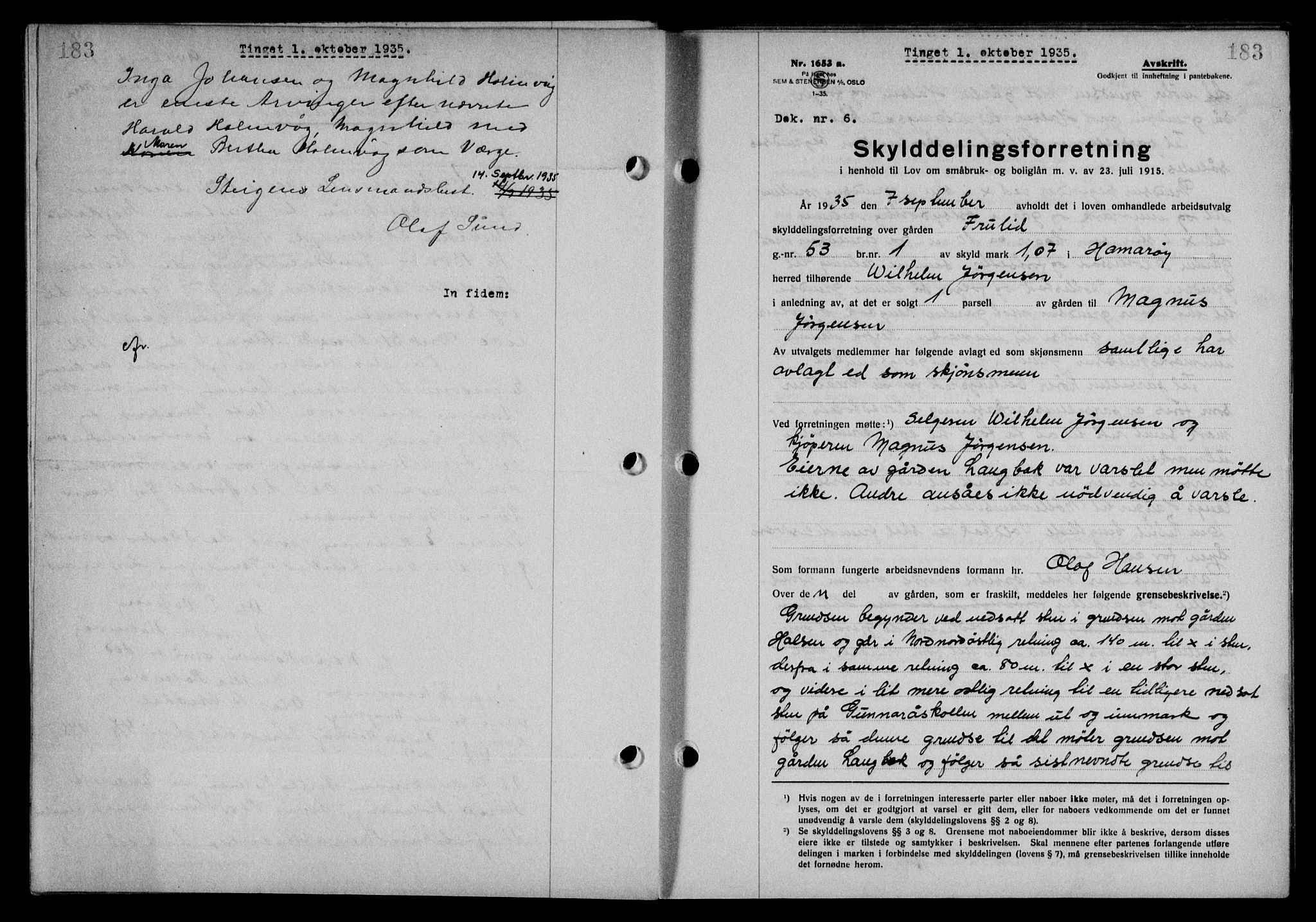 Steigen og Ofoten sorenskriveri, AV/SAT-A-0030/1/2/2C/L0026: Mortgage book no. 30, 1935-1936, Deed date: 01.10.1935