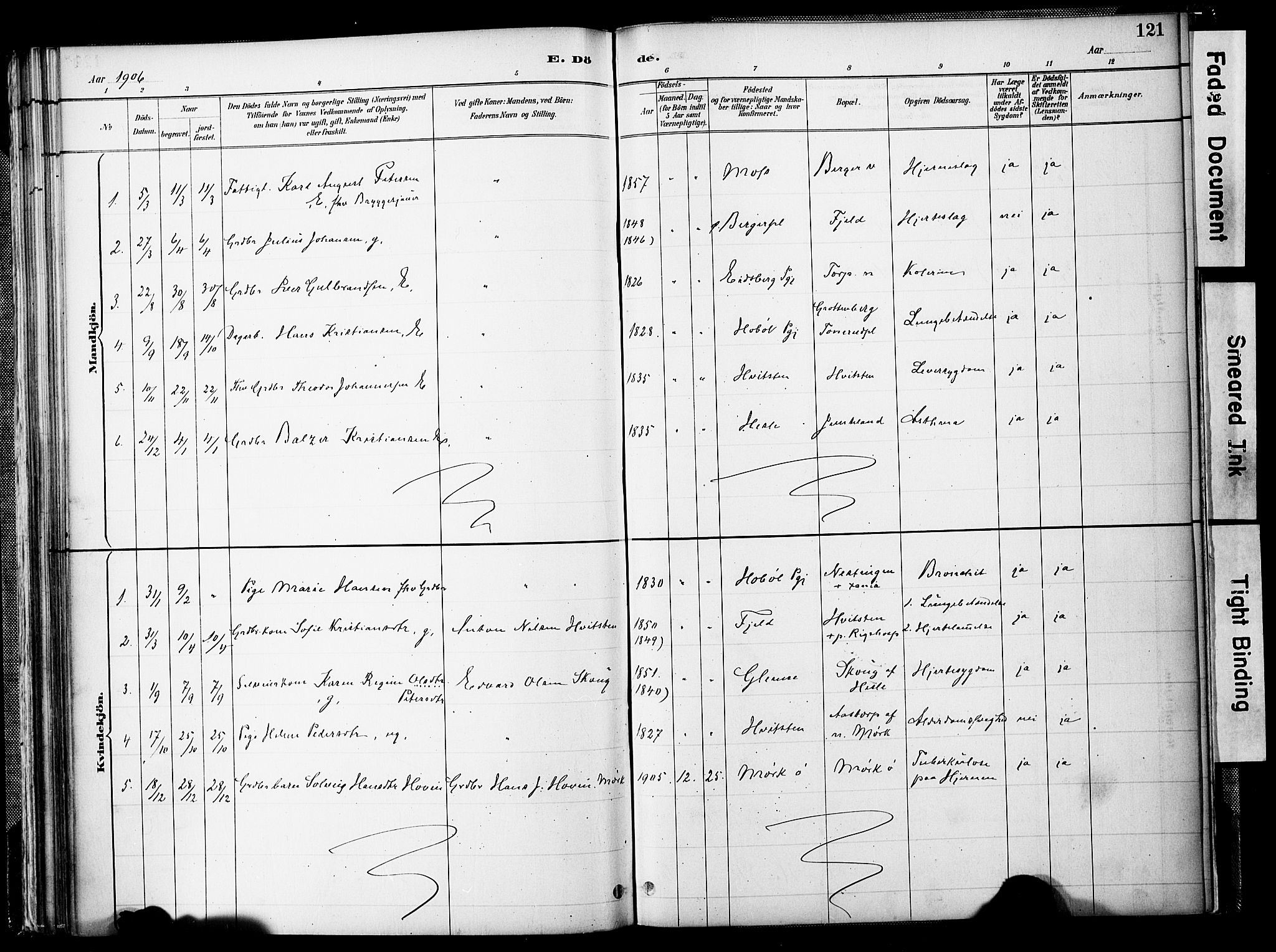 Spydeberg prestekontor Kirkebøker, SAO/A-10924/F/Fb/L0001: Parish register (official) no. II 1, 1886-1907, p. 121