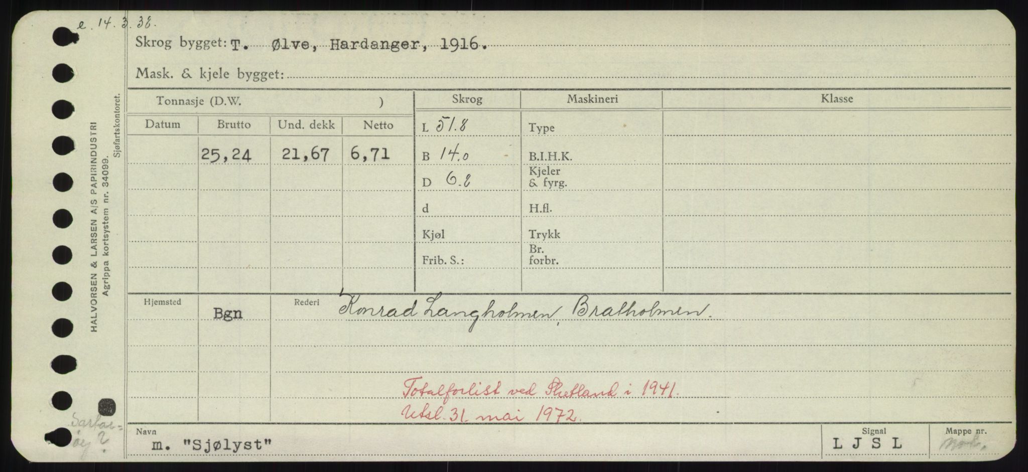 Sjøfartsdirektoratet med forløpere, Skipsmålingen, RA/S-1627/H/Hd/L0033: Fartøy, Sevi-Sjø, p. 405