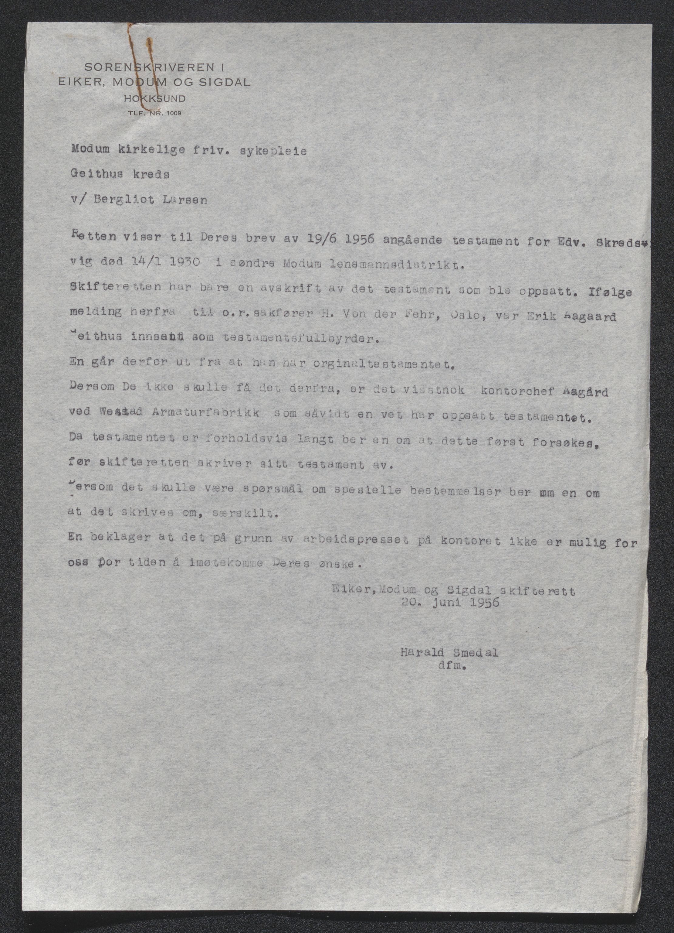 Eiker, Modum og Sigdal sorenskriveri, AV/SAKO-A-123/H/Ha/Hab/L0046: Dødsfallsmeldinger, 1930-1931, p. 34
