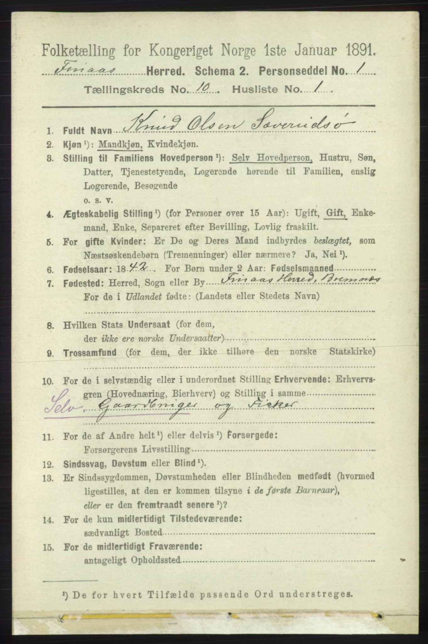 RA, 1891 census for 1218 Finnås, 1891, p. 4516