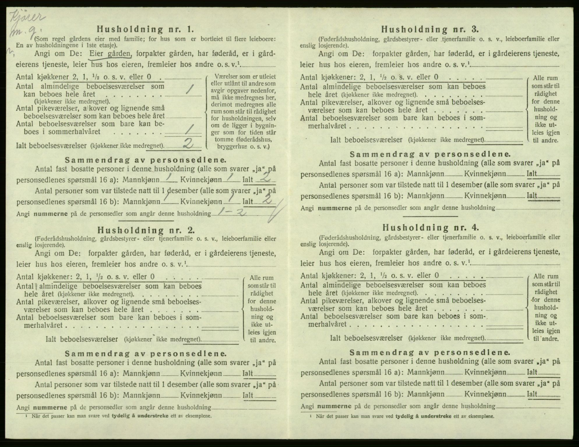 SAB, 1920 census for Eidfjord, 1920, p. 201