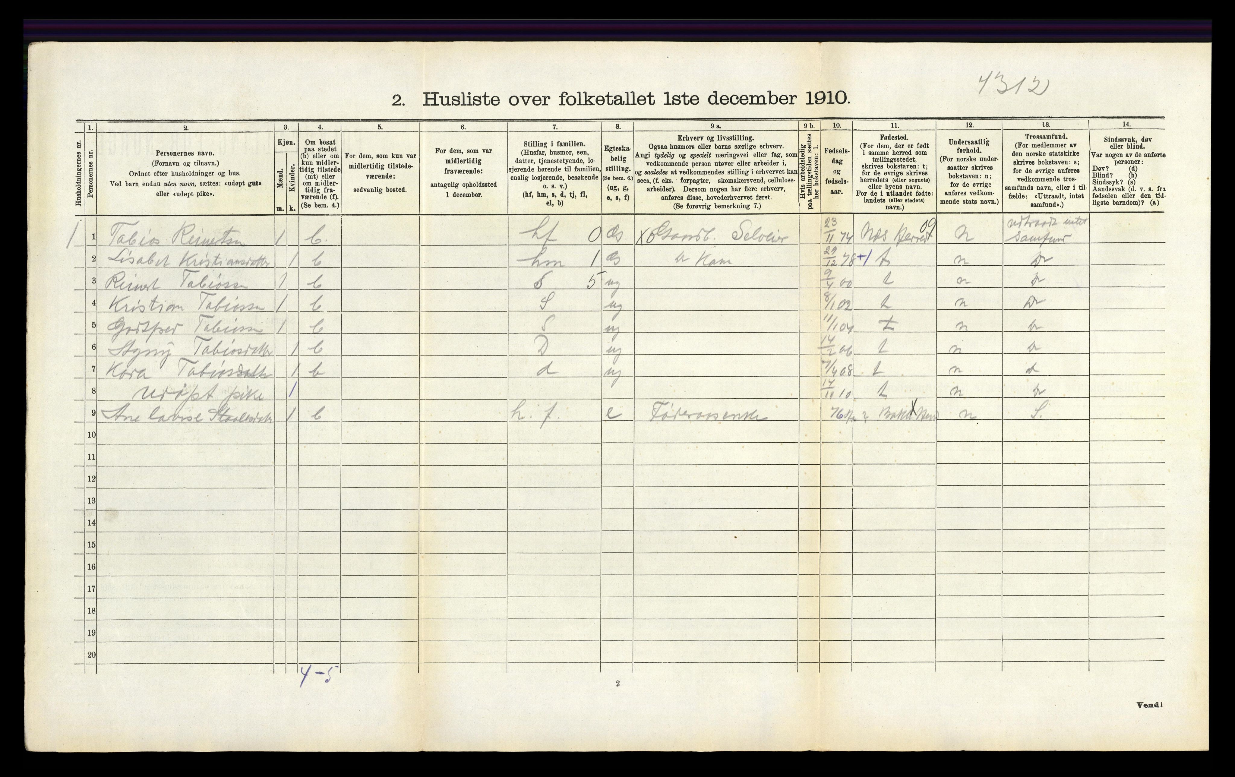 RA, 1910 census for Bakke, 1910, p. 348