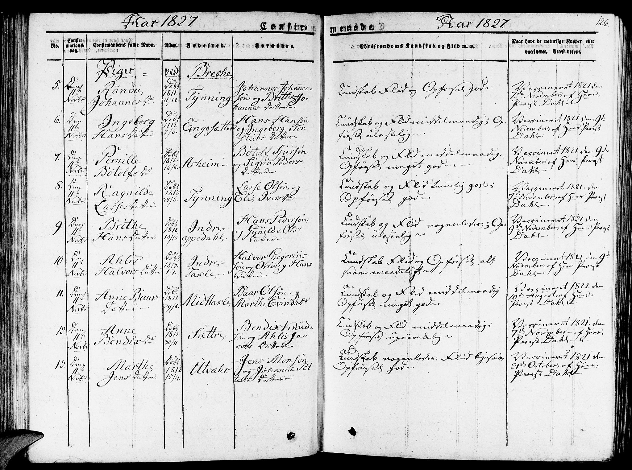 Gulen sokneprestembete, SAB/A-80201/H/Haa/Haaa/L0019: Parish register (official) no. A 19, 1826-1836, p. 126