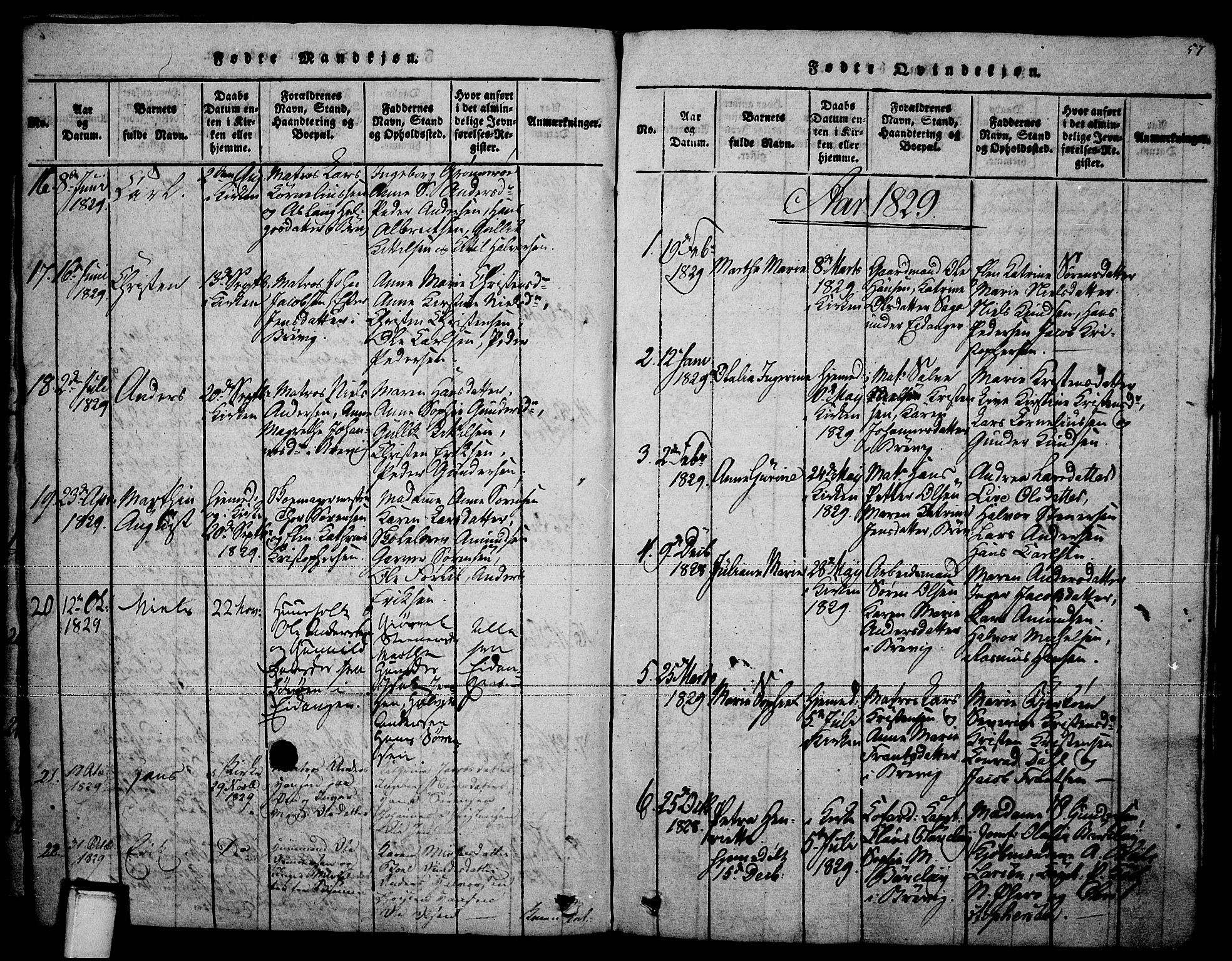 Brevik kirkebøker, SAKO/A-255/F/Fa/L0004: Parish register (official) no. 4, 1814-1846, p. 57