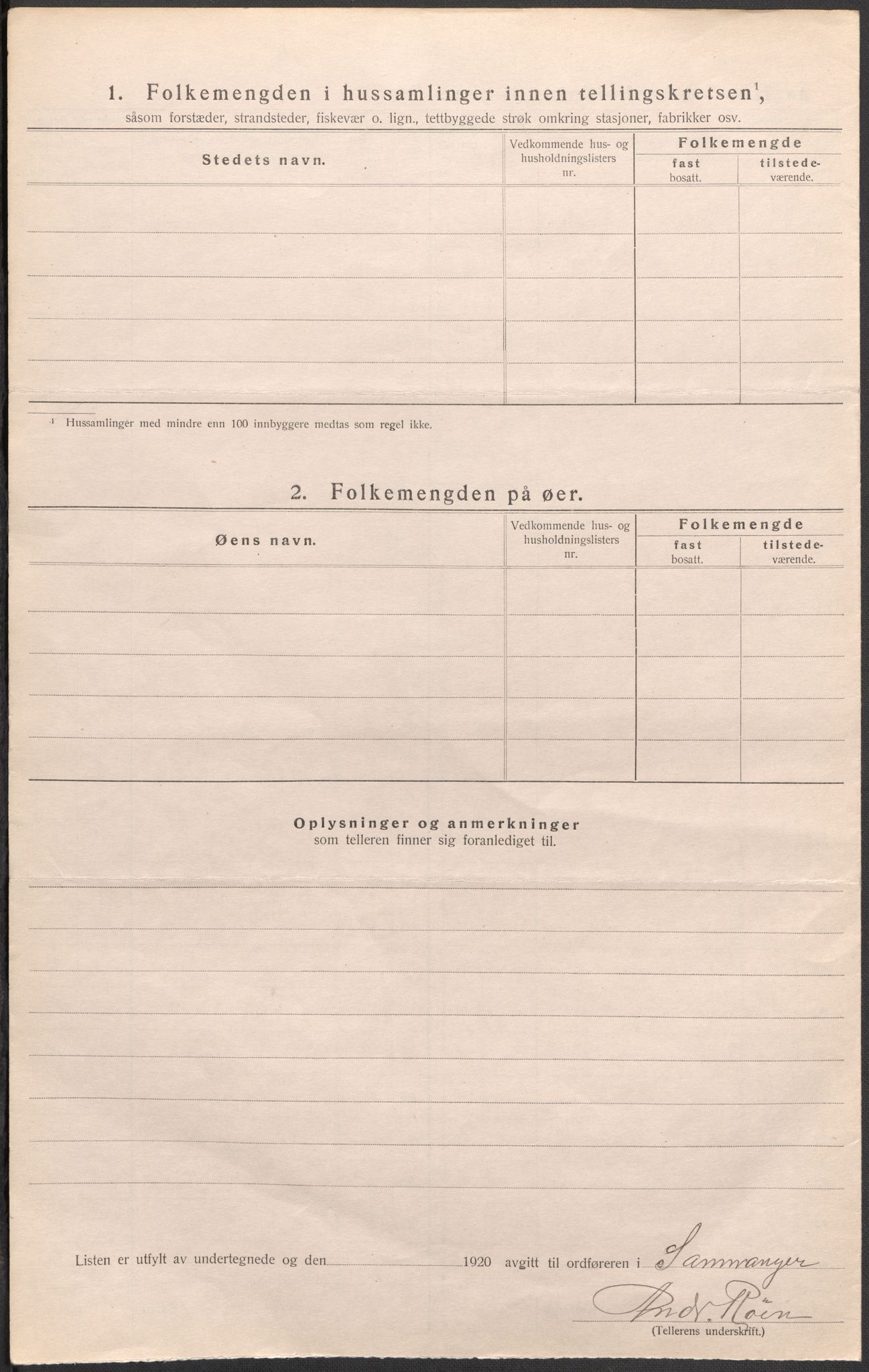 SAB, 1920 census for Samnanger, 1920, p. 10