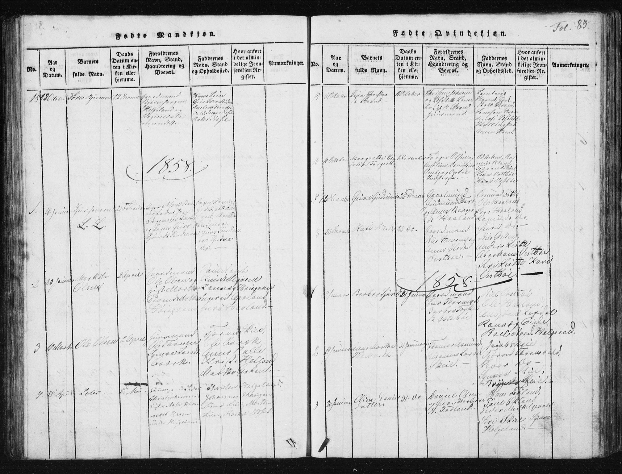 Vikedal sokneprestkontor, SAST/A-101840/01/V: Parish register (copy) no. B 2, 1816-1863, p. 83