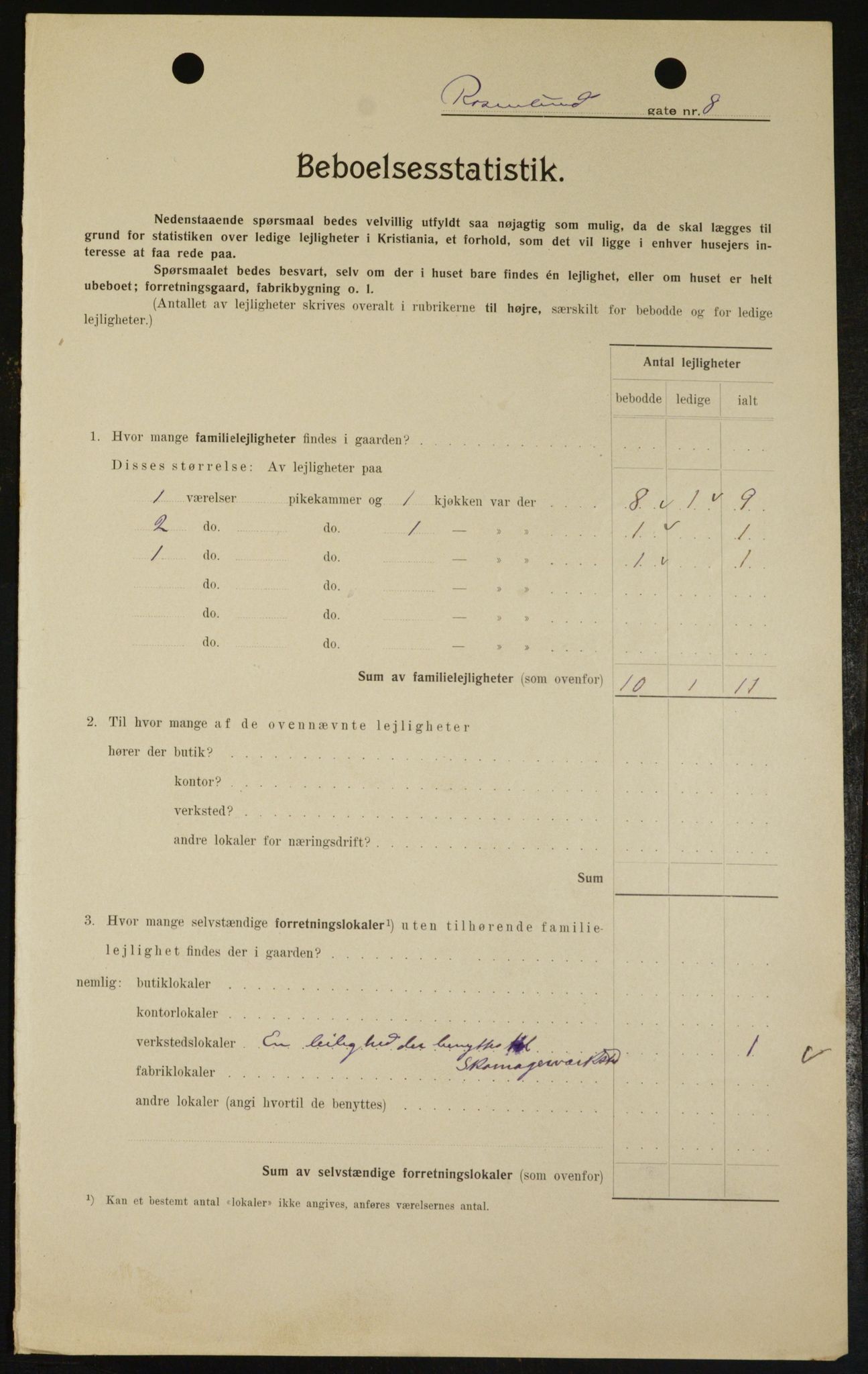 OBA, Municipal Census 1909 for Kristiania, 1909, p. 76293