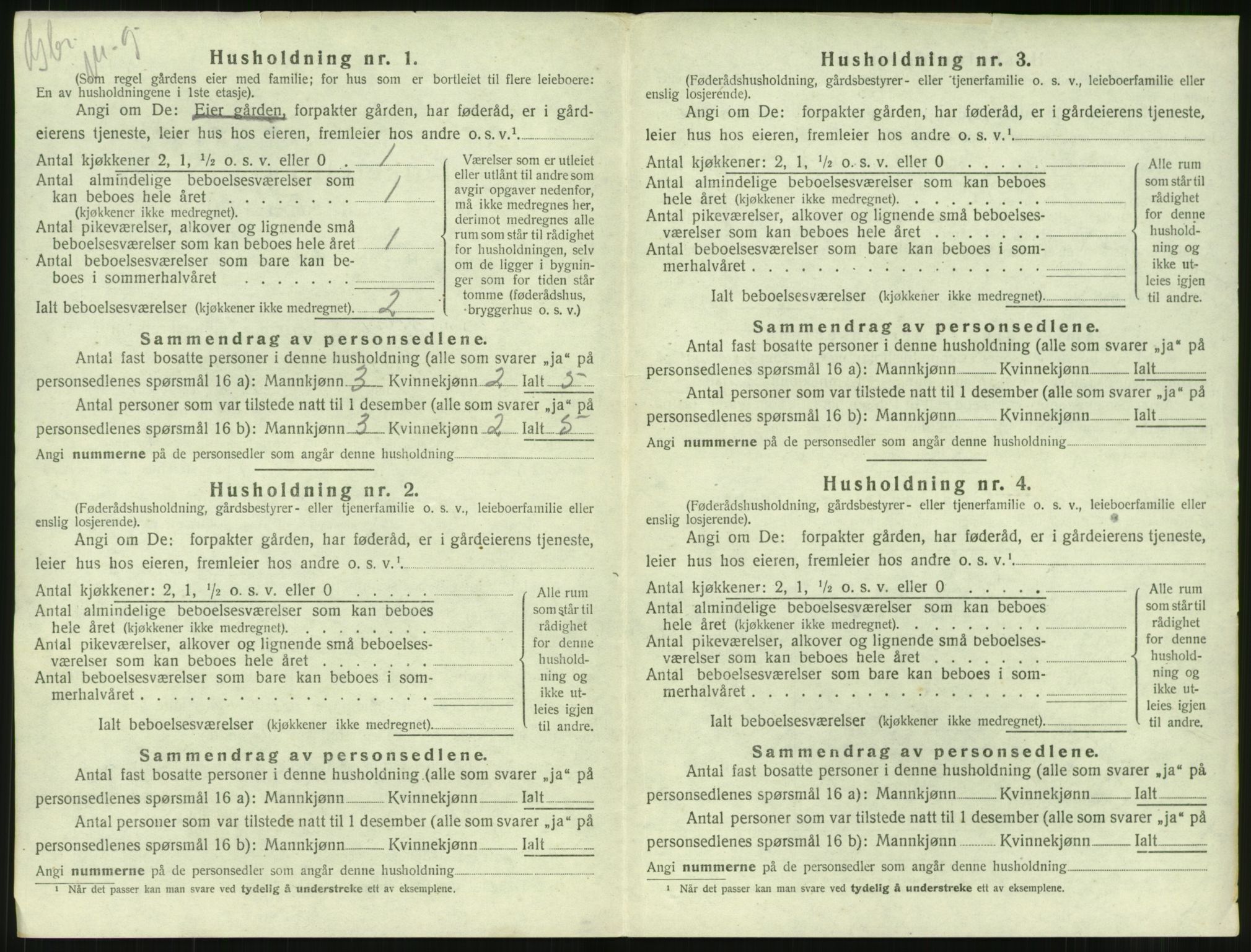 SAT, 1920 census for Borgund, 1920, p. 2187