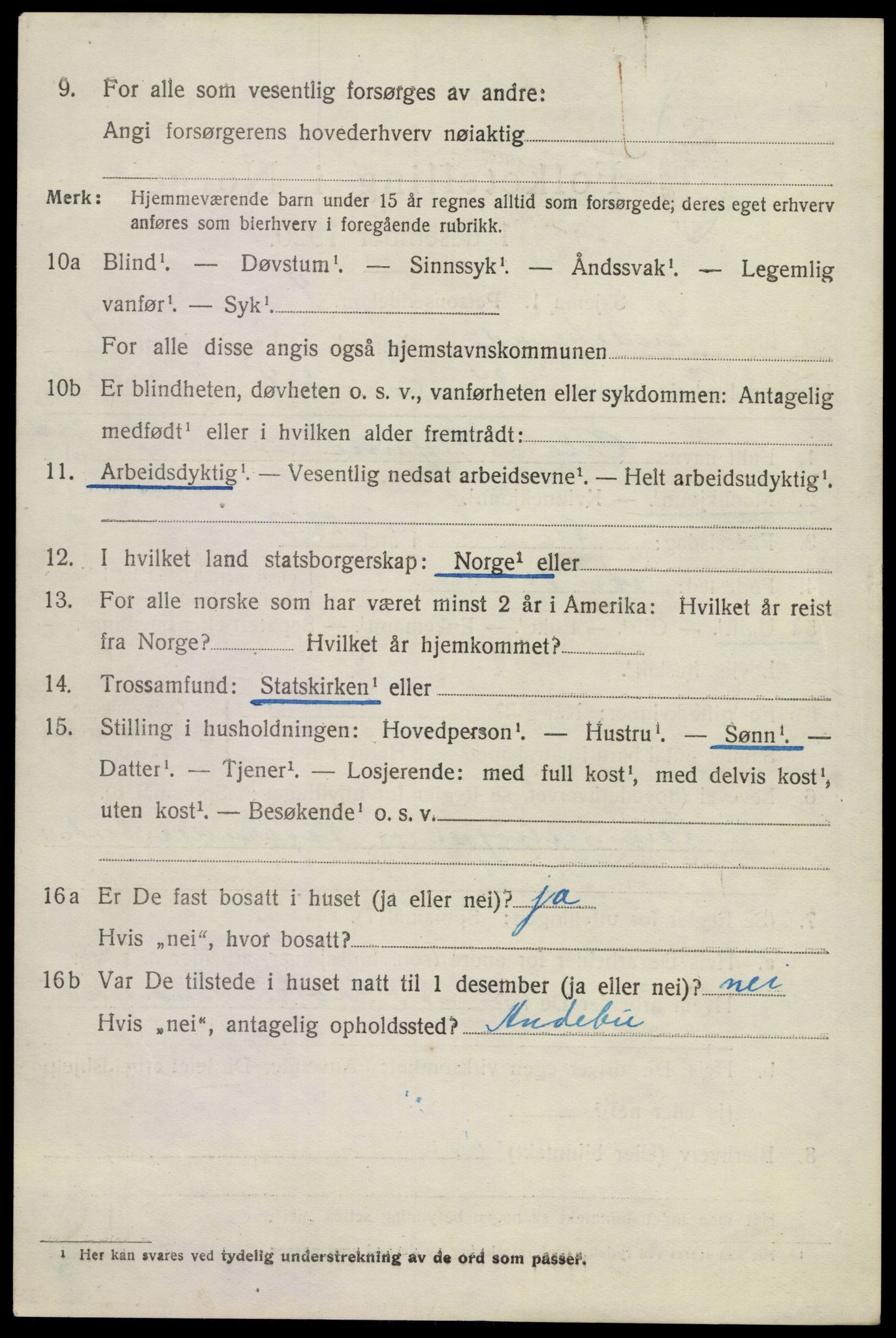 SAKO, 1920 census for Sandeherred, 1920, p. 4119
