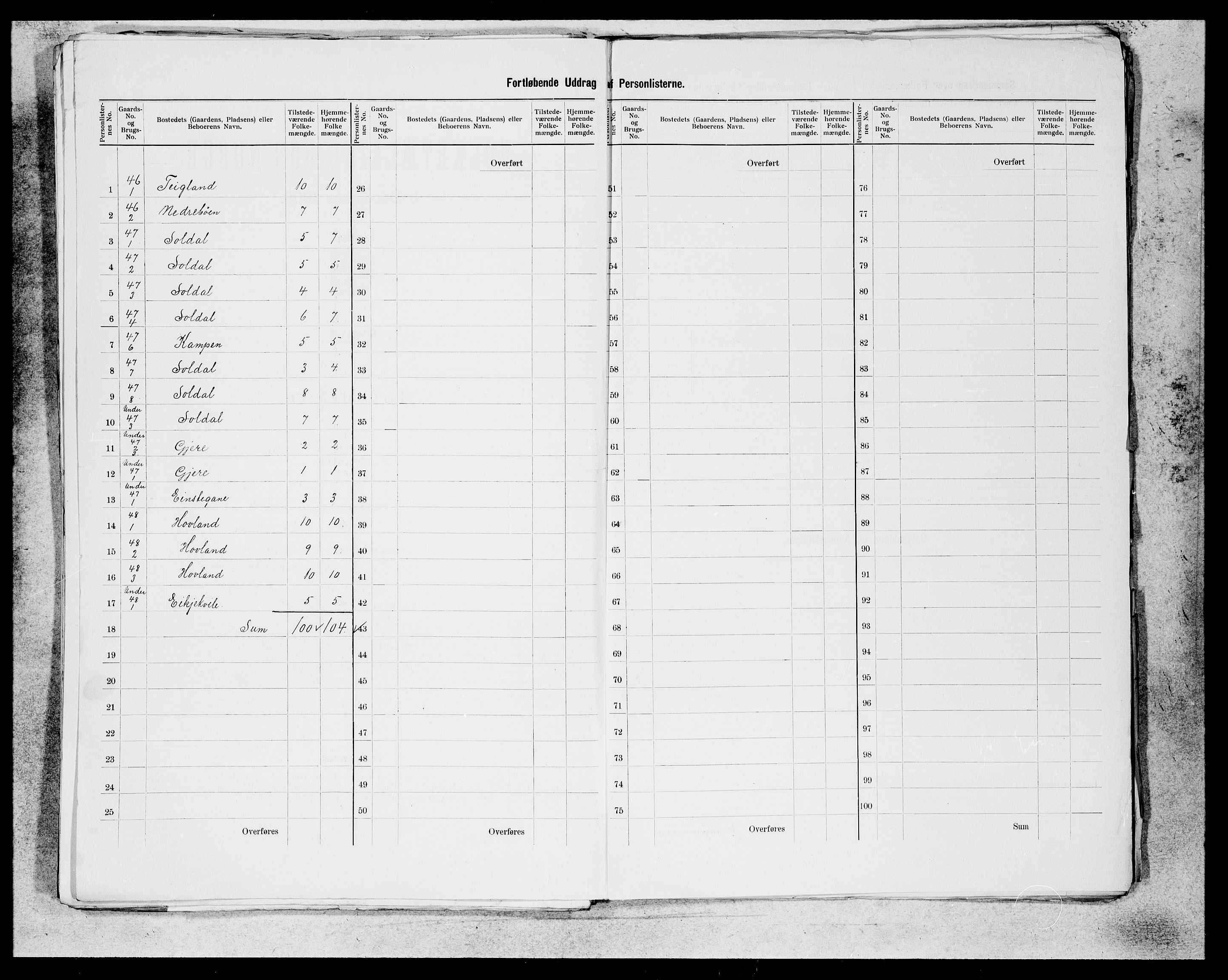 SAB, 1900 census for Kvam, 1900, p. 38