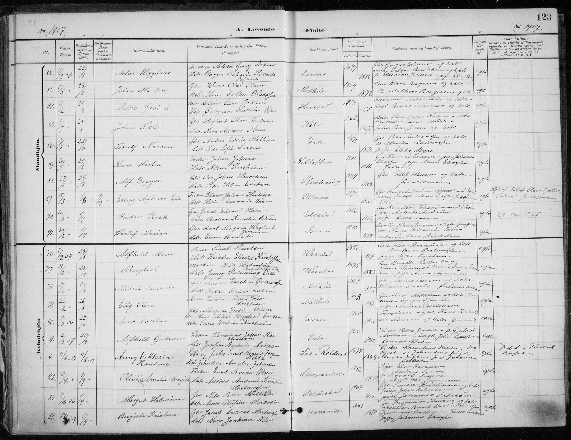 Trondenes sokneprestkontor, SATØ/S-1319/H/Ha/L0017kirke: Parish register (official) no. 17, 1899-1908, p. 123