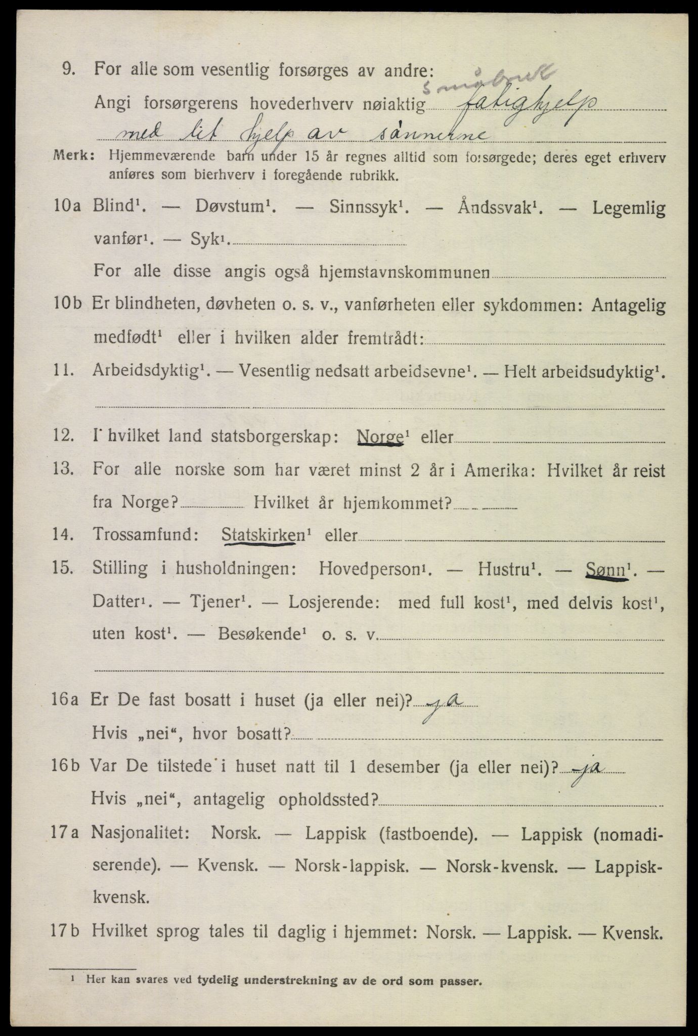 SAT, 1920 census for Ankenes, 1920, p. 3466