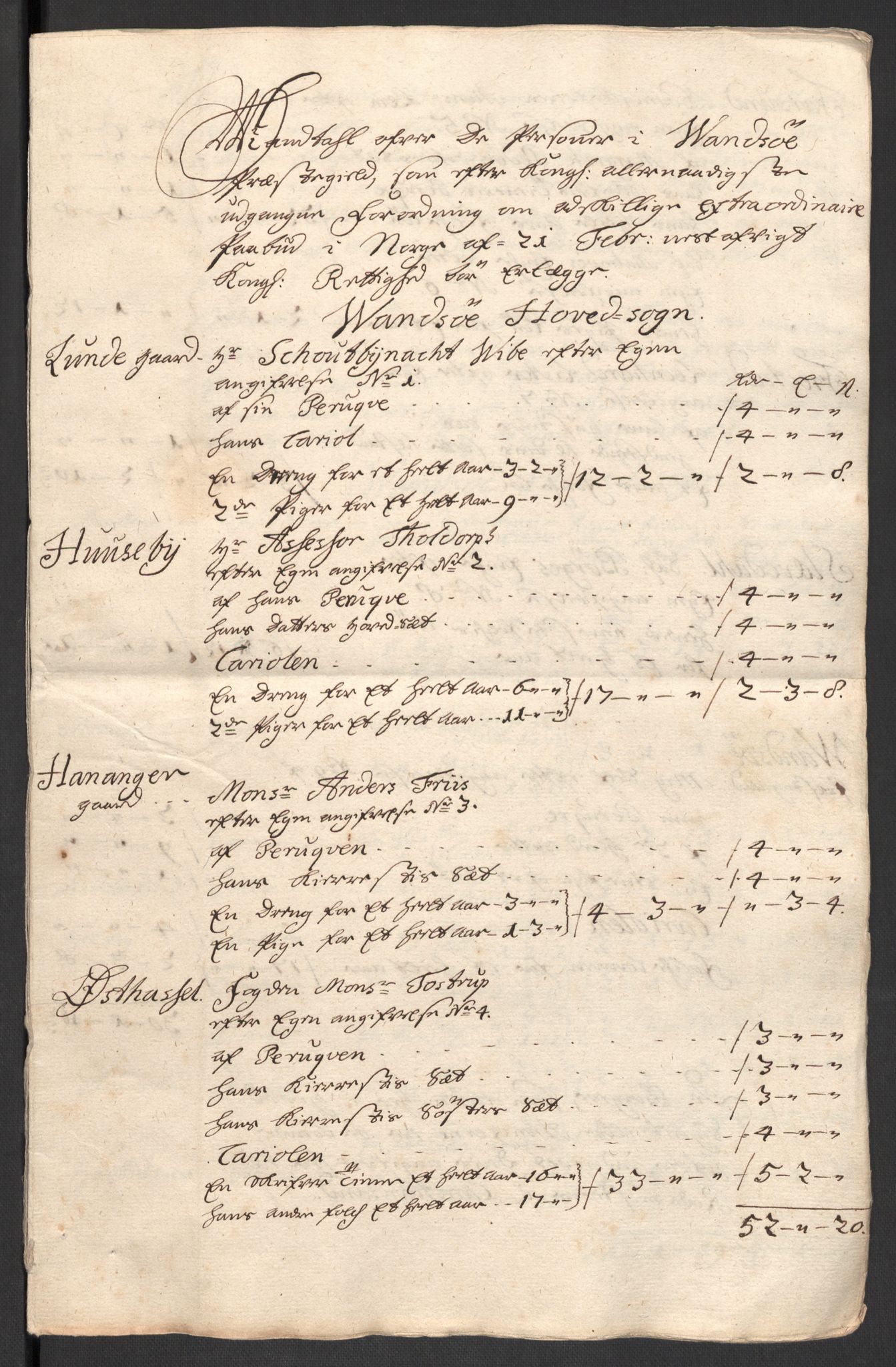 Rentekammeret inntil 1814, Reviderte regnskaper, Fogderegnskap, AV/RA-EA-4092/R43/L2554: Fogderegnskap Lista og Mandal, 1711, p. 374