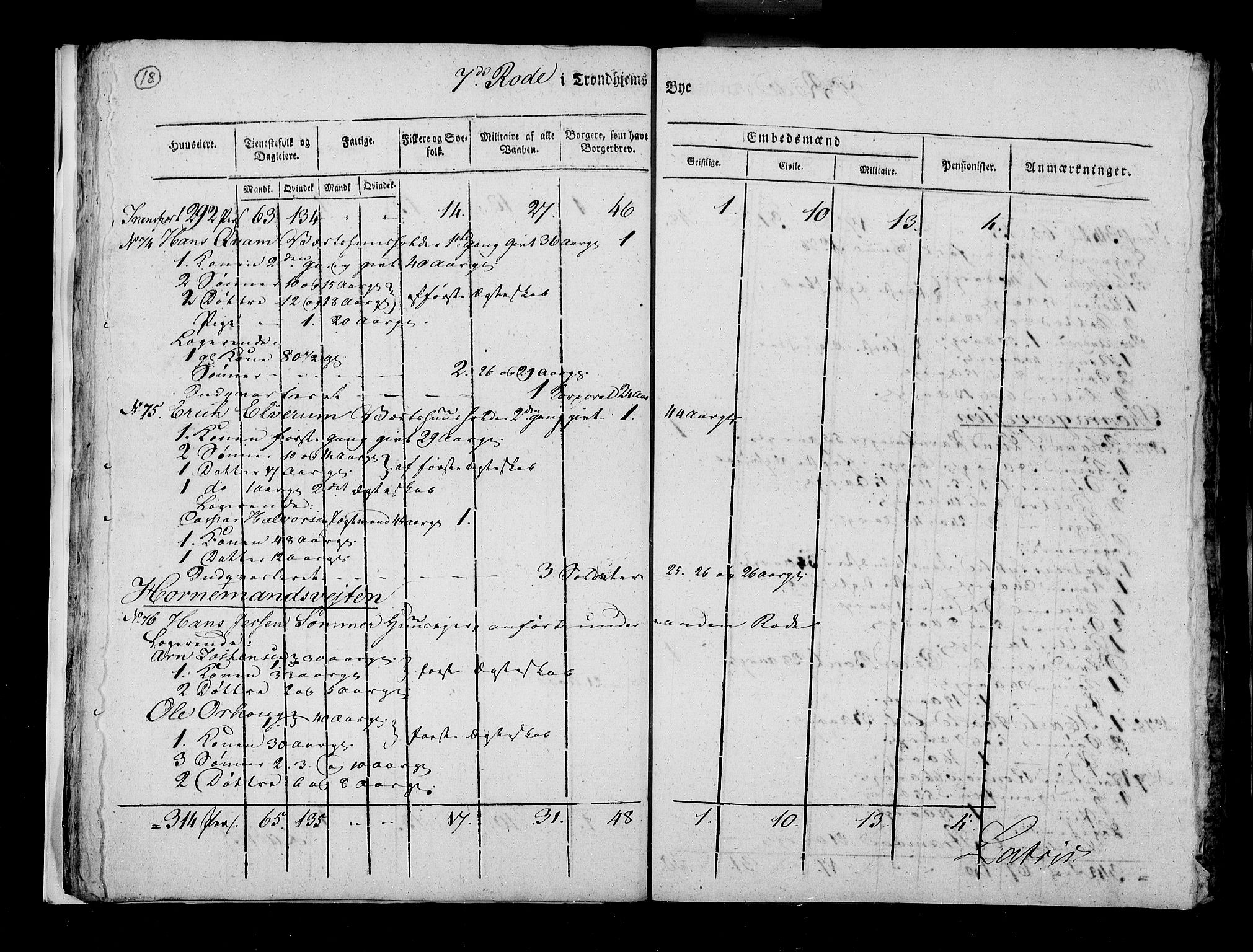 RA, Census 1815, vol. 5: Trondheim, 1815, p. 19