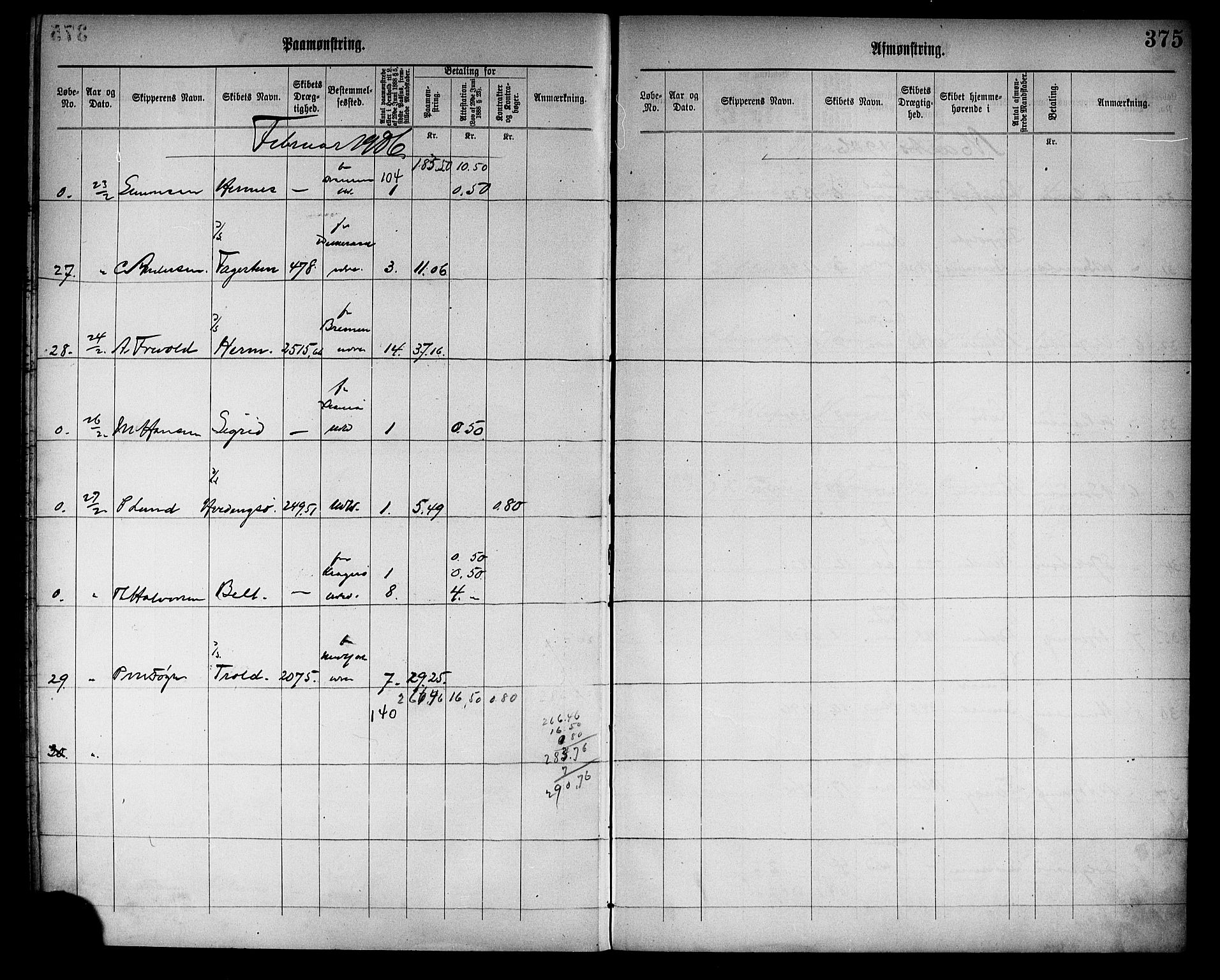 Tønsberg innrulleringskontor, AV/SAKO-A-786/H/Ha/L0005: Mønstringsjournal, 1896-1906, p. 379