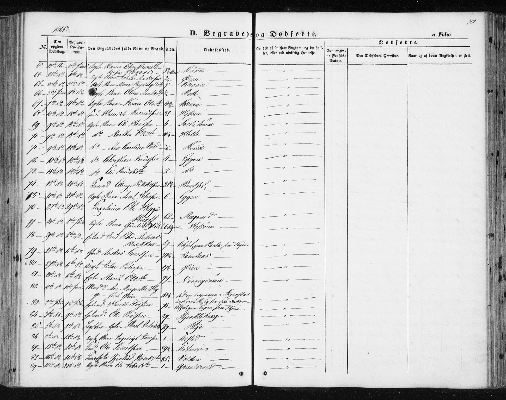 Ministerialprotokoller, klokkerbøker og fødselsregistre - Sør-Trøndelag, AV/SAT-A-1456/668/L0806: Parish register (official) no. 668A06, 1854-1869, p. 301