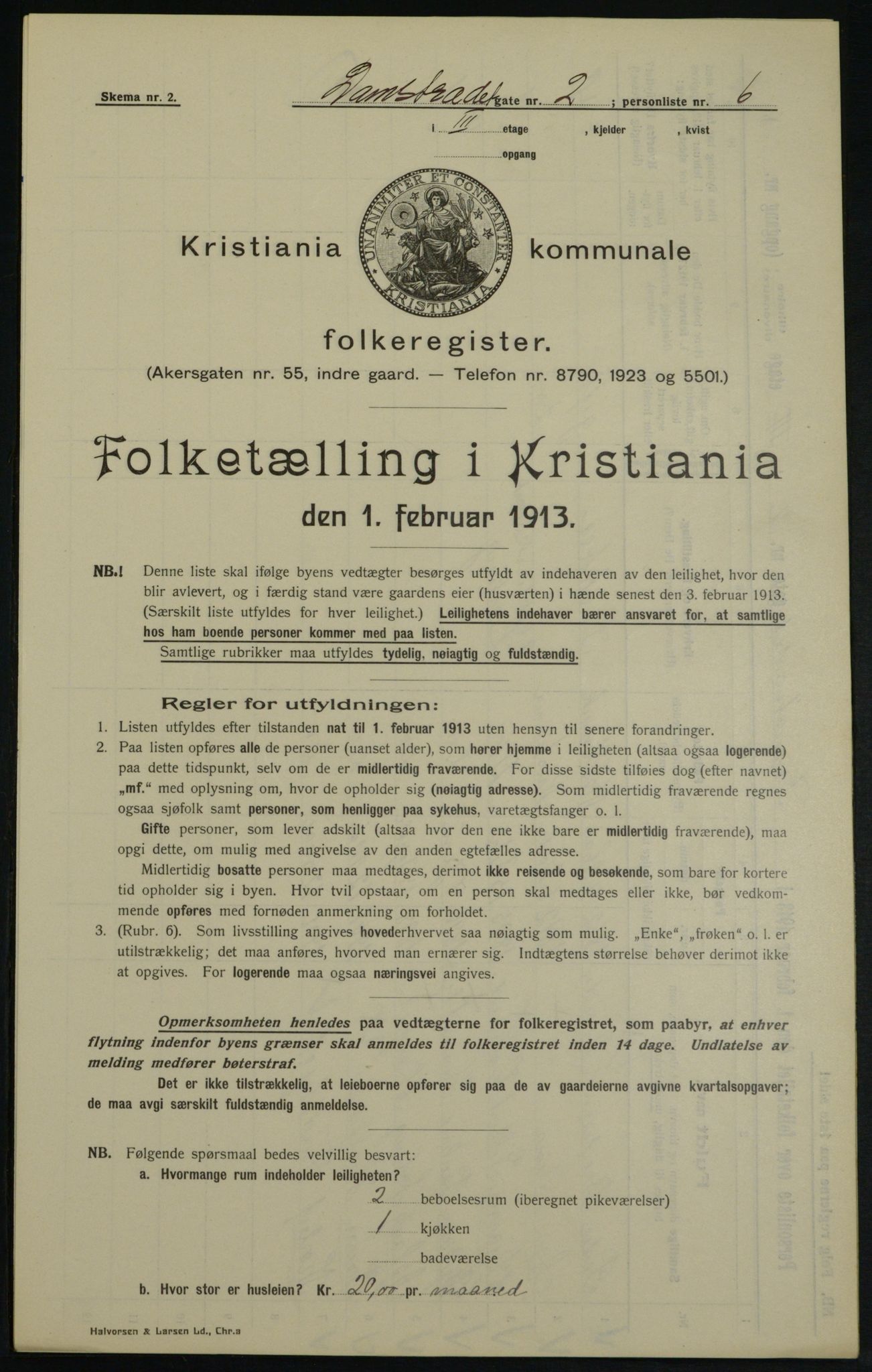 OBA, Municipal Census 1913 for Kristiania, 1913, p. 14434