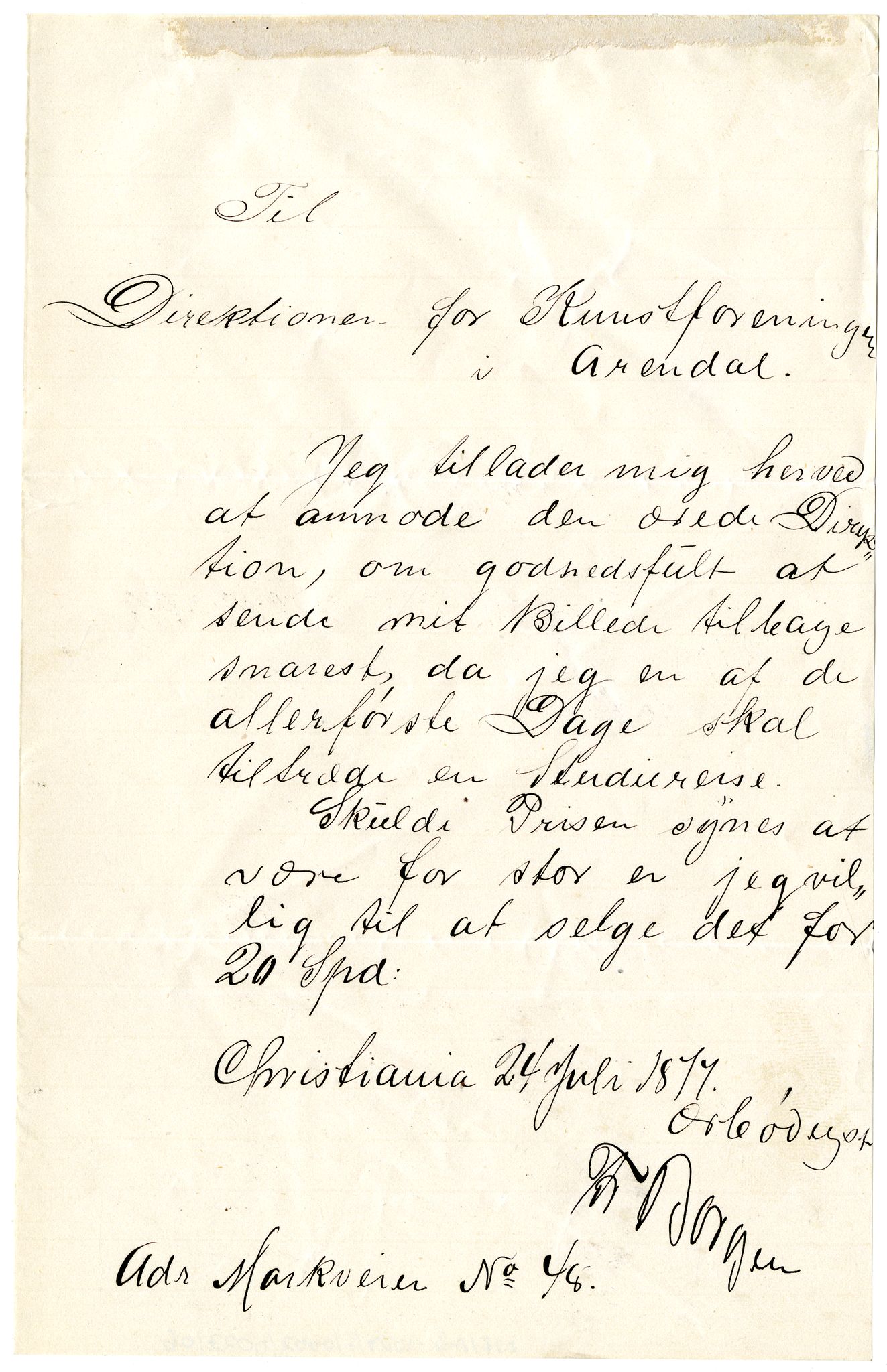 Diderik Maria Aalls brevsamling, NF/Ark-1023/F/L0002: D.M. Aalls brevsamling. B - C, 1799-1889, p. 143