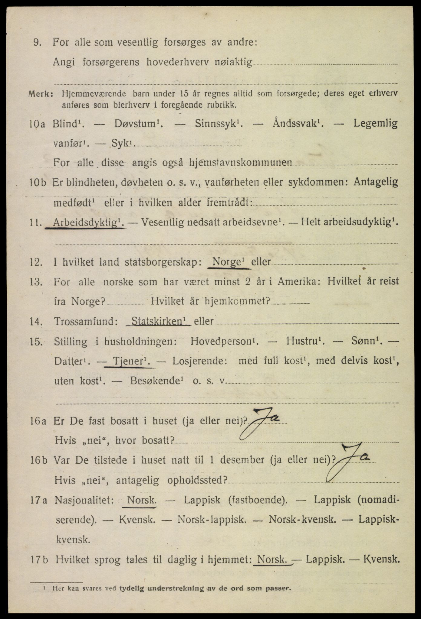 SAT, 1920 census for Vågan, 1920, p. 8332