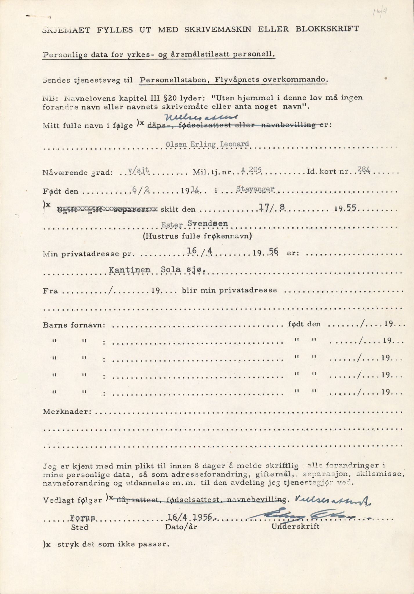 Forsvaret, Forsvarets overkommando/Luftforsvarsstaben, RA/RAFA-4079/P/Pa/L0037: Personellpapirer, 1914, p. 430