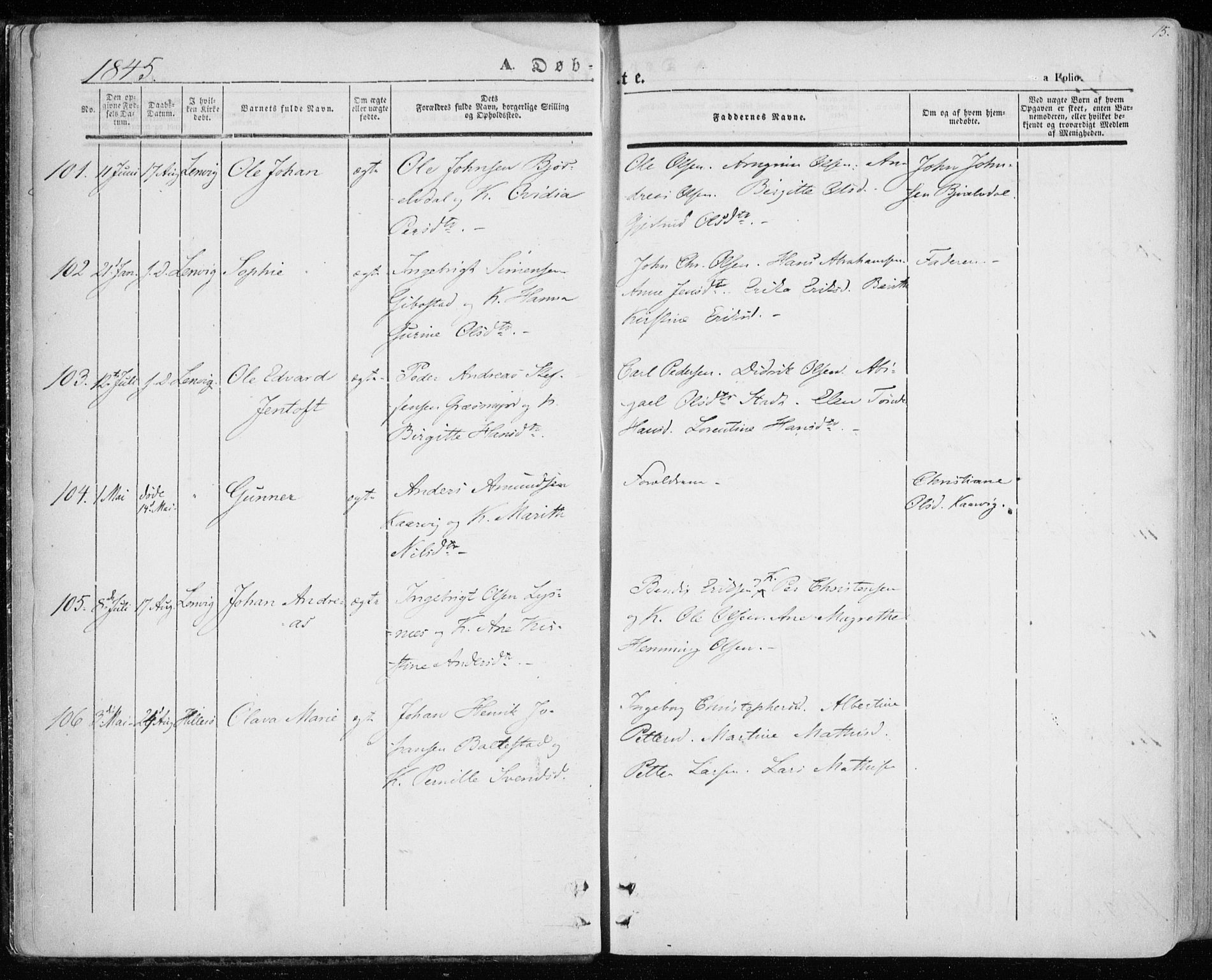 Lenvik sokneprestembete, AV/SATØ-S-1310/H/Ha/Haa/L0006kirke: Parish register (official) no. 6, 1845-1854, p. 15