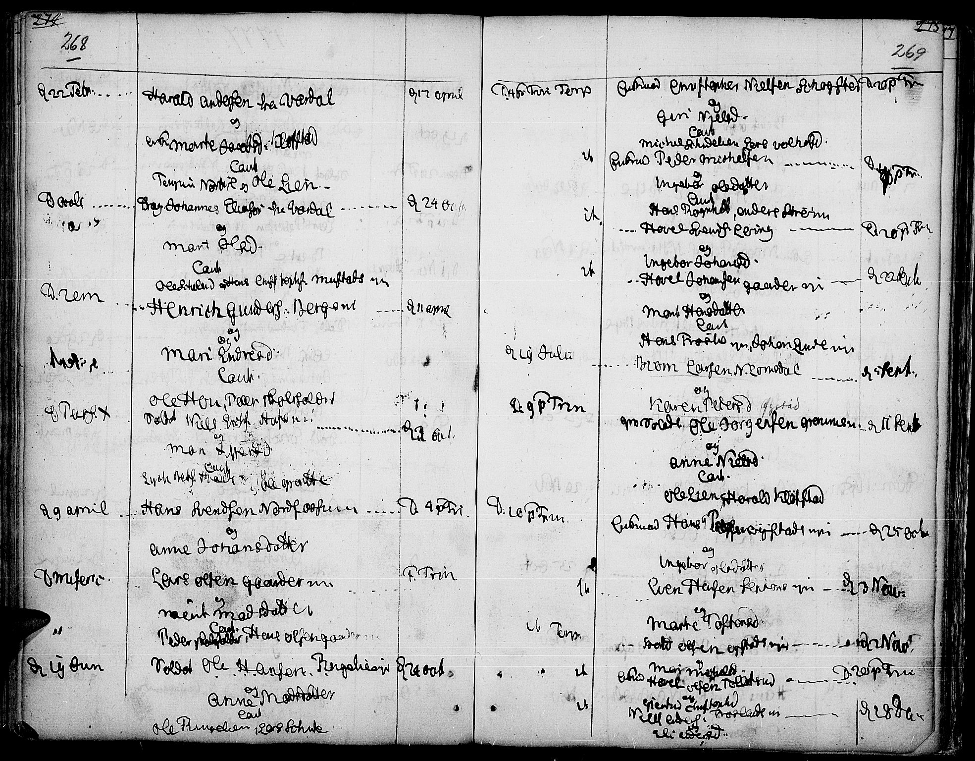 Land prestekontor, SAH/PREST-120/H/Ha/Haa/L0005: Parish register (official) no. 5, 1765-1784, p. 268-269