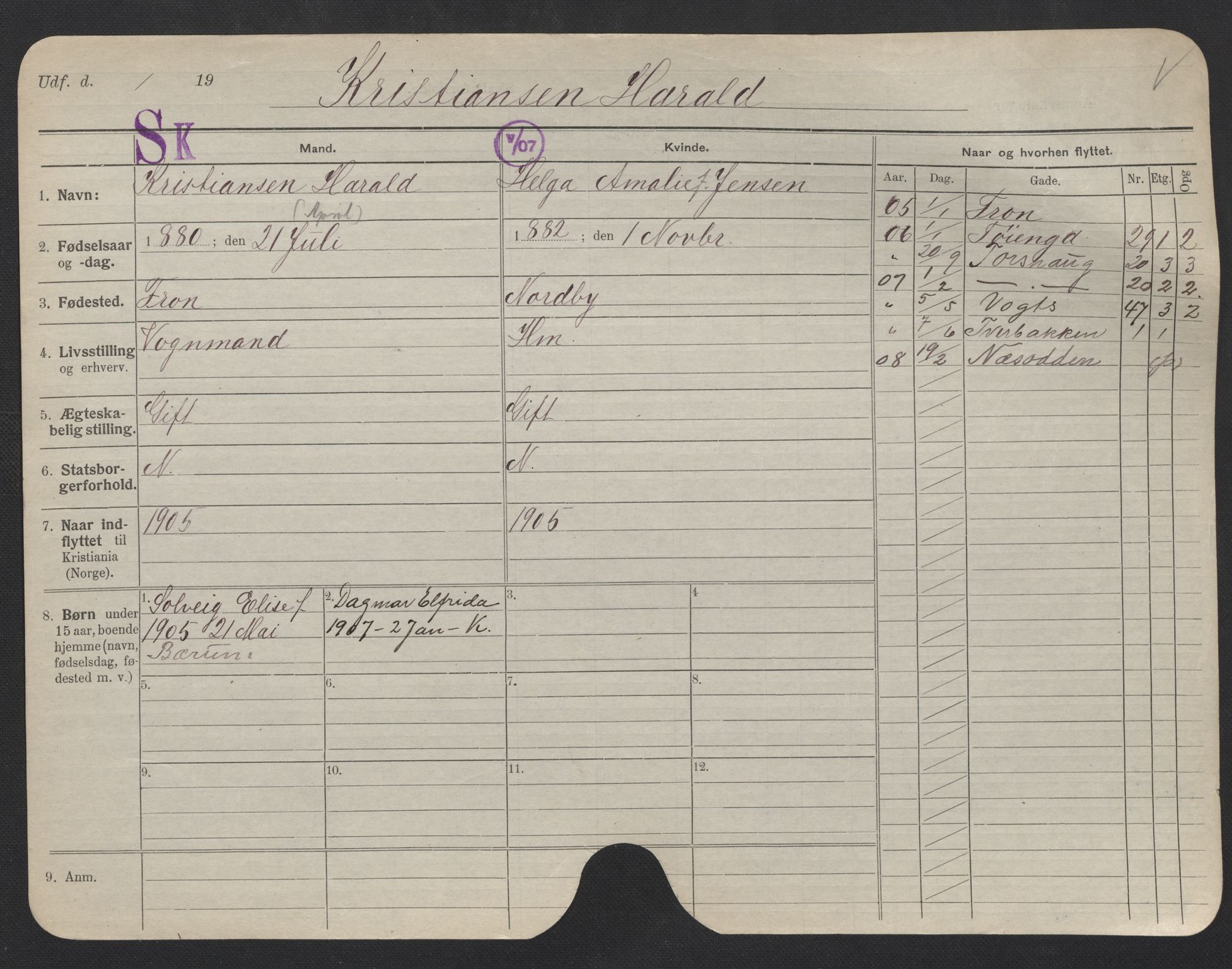 Oslo folkeregister, Registerkort, AV/SAO-A-11715/F/Fa/Fac/L0006: Menn, 1906-1914, p. 676a