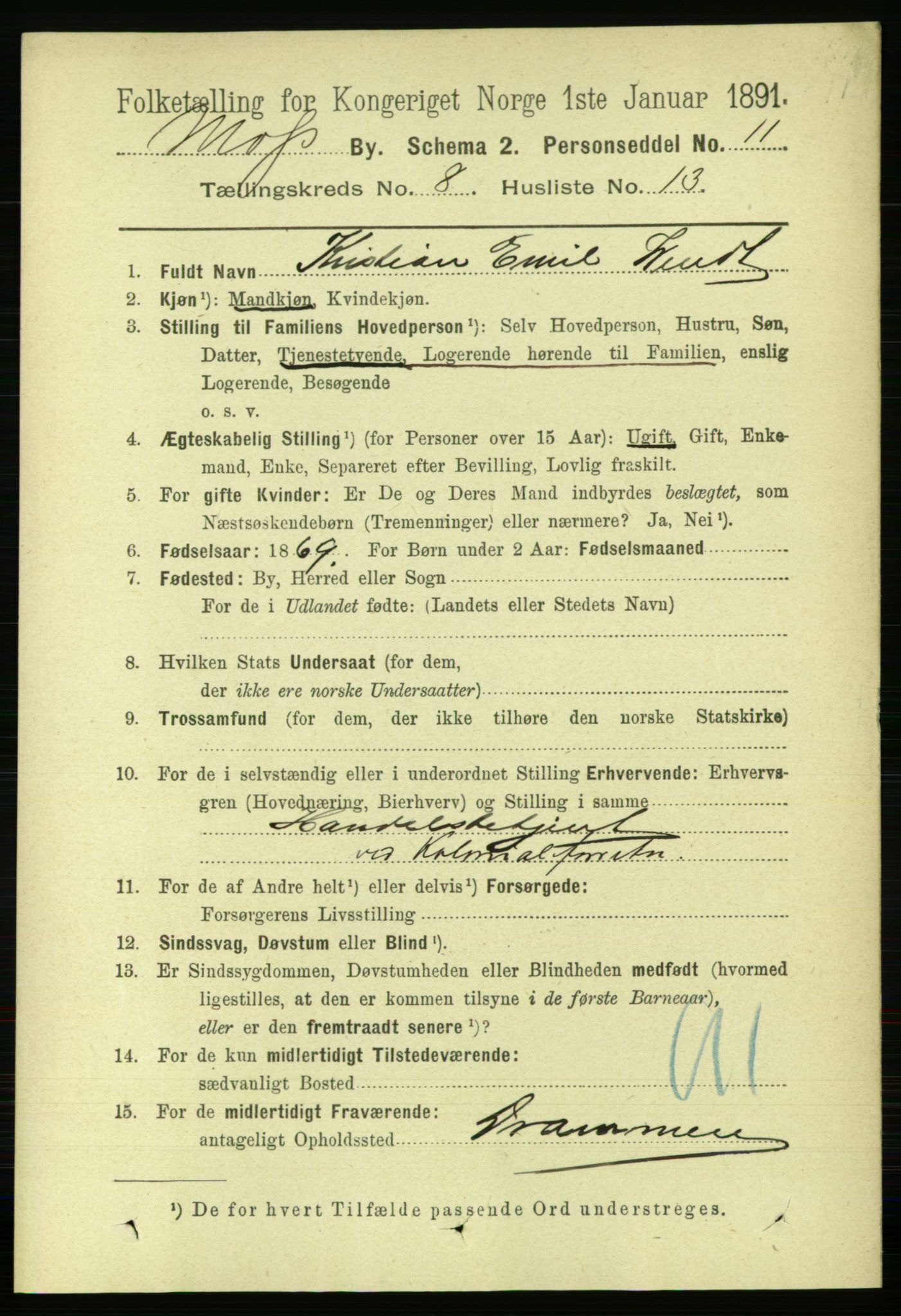 RA, 1891 census for 0104 Moss, 1891, p. 4966