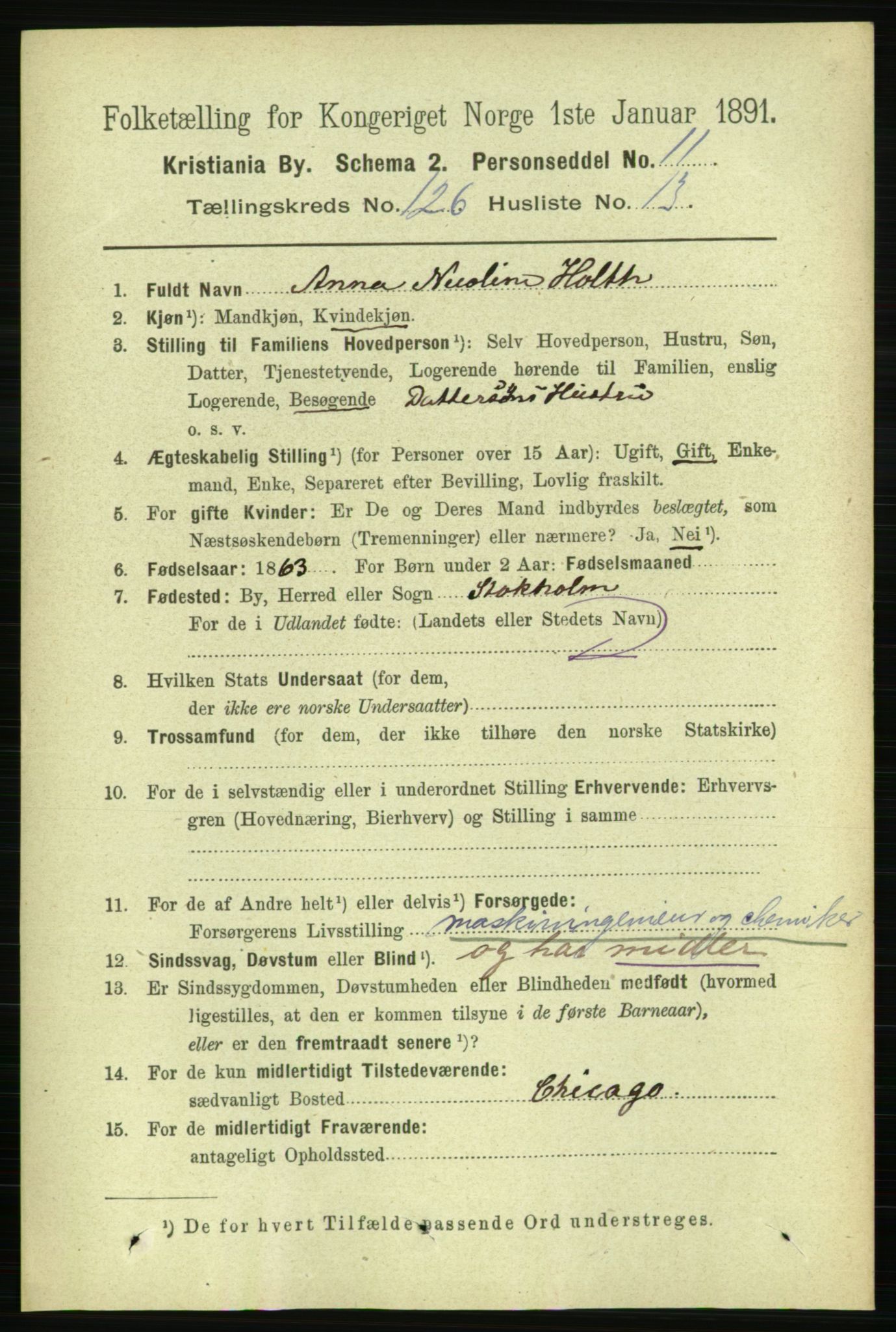 RA, 1891 census for 0301 Kristiania, 1891, p. 67589