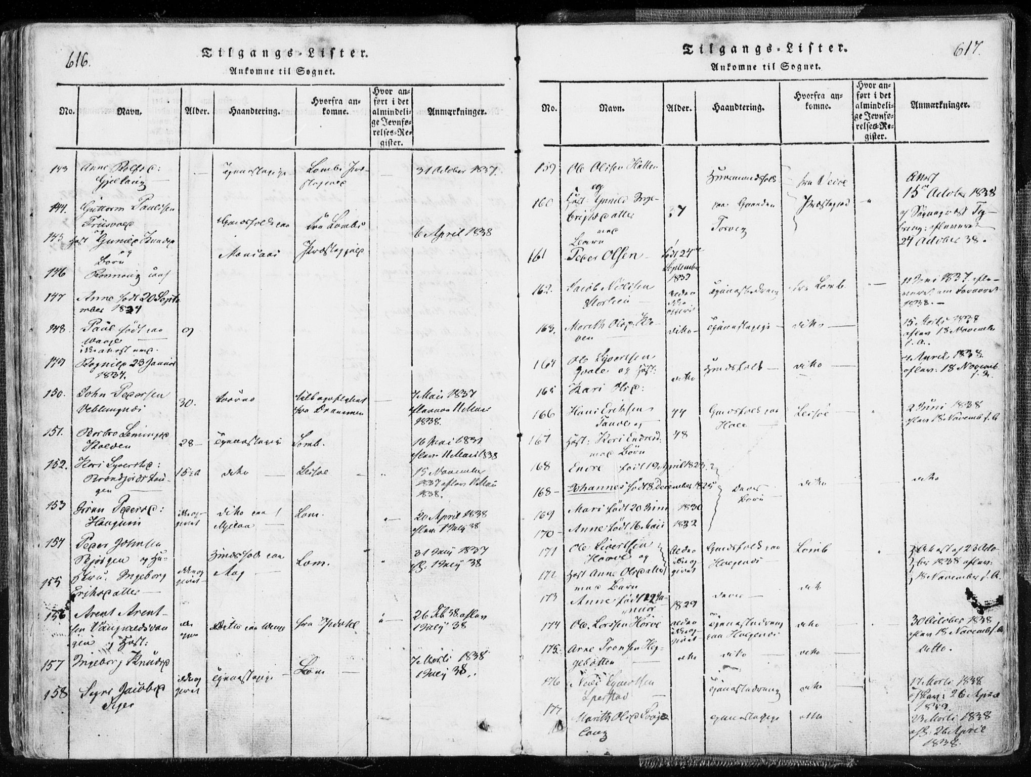 Ministerialprotokoller, klokkerbøker og fødselsregistre - Møre og Romsdal, SAT/A-1454/544/L0571: Parish register (official) no. 544A04, 1818-1853, p. 616-617