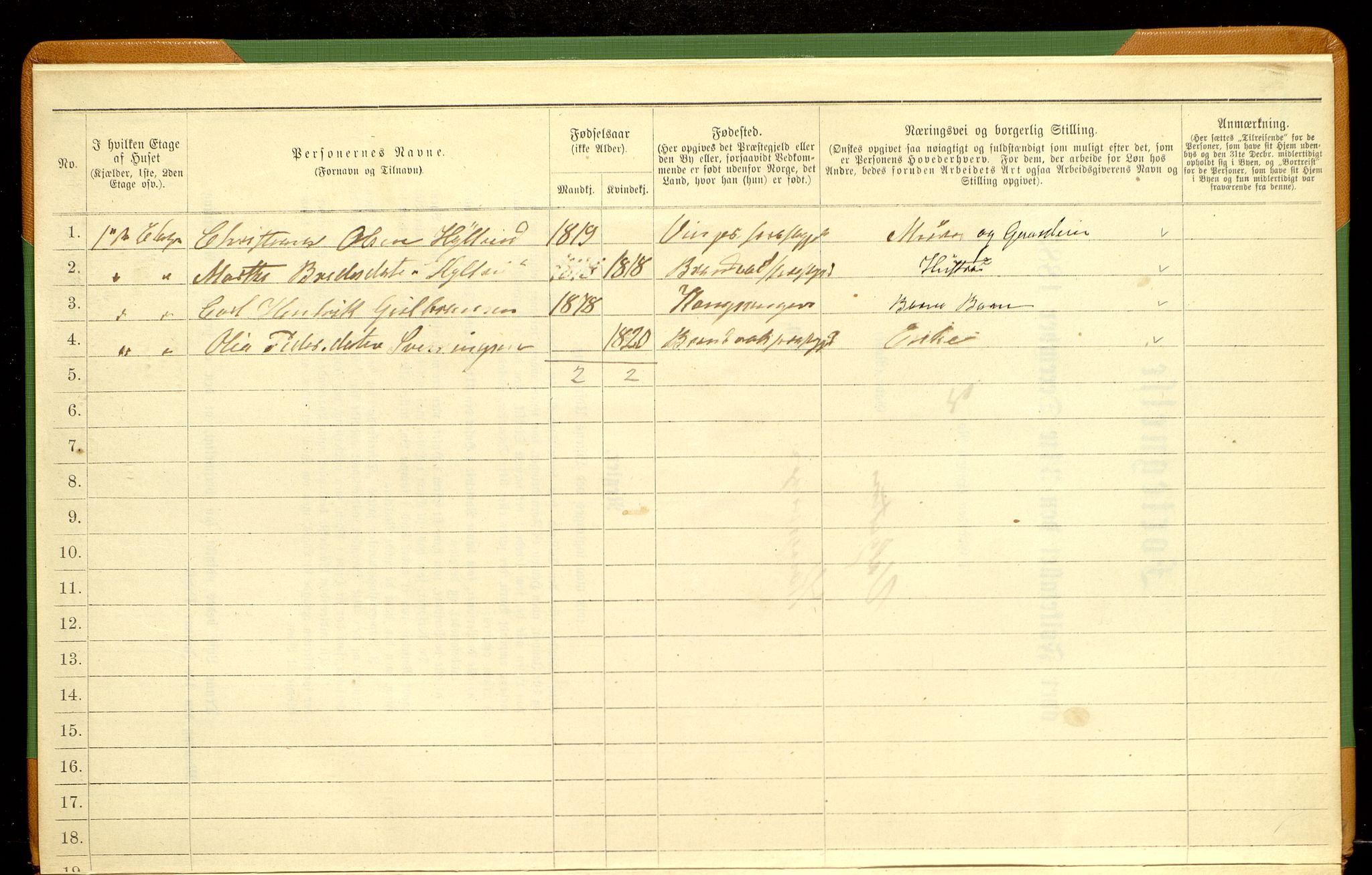 SAH, 1885 census for 0402 Kongsvinger, 1885, p. 7