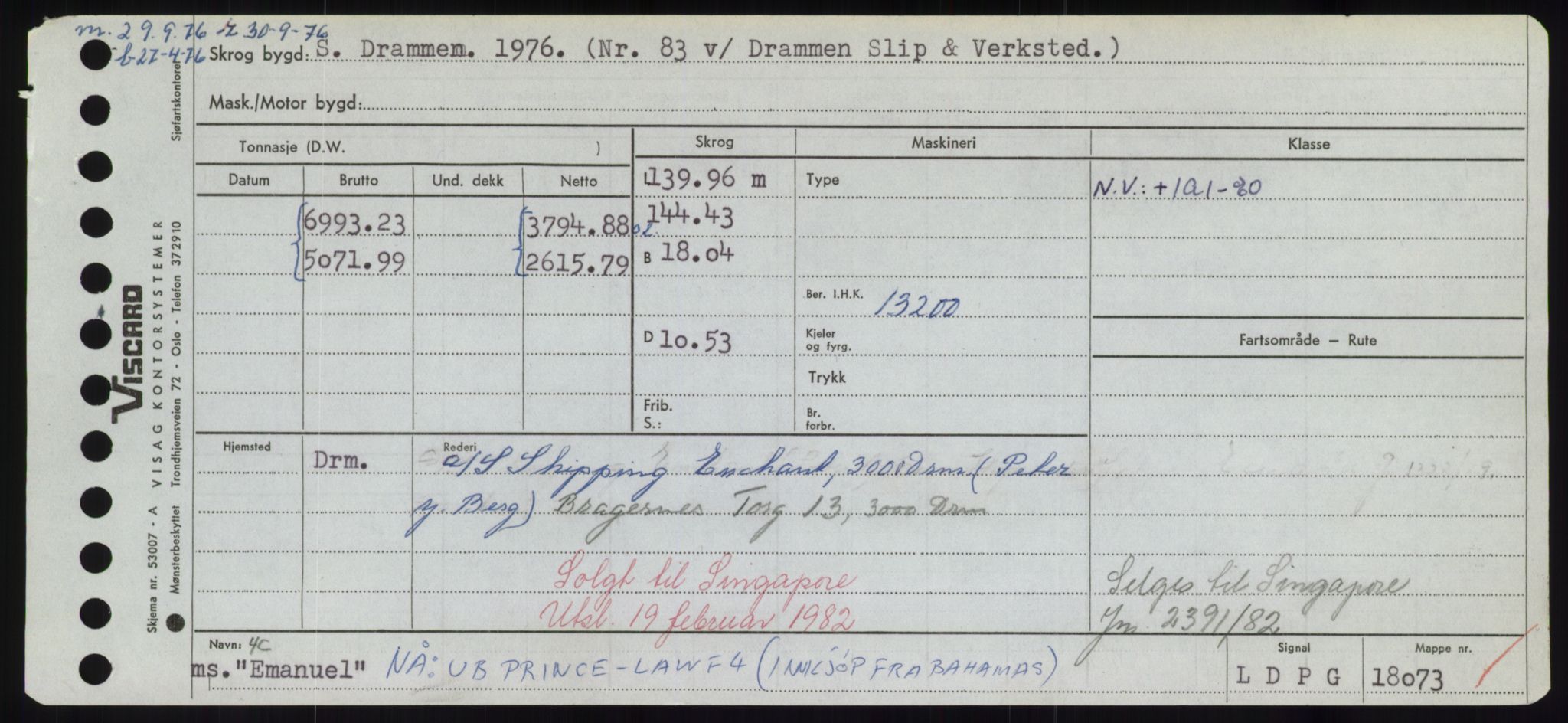 Sjøfartsdirektoratet med forløpere, Skipsmålingen, RA/S-1627/H/Hd/L0009: Fartøy, E, p. 385