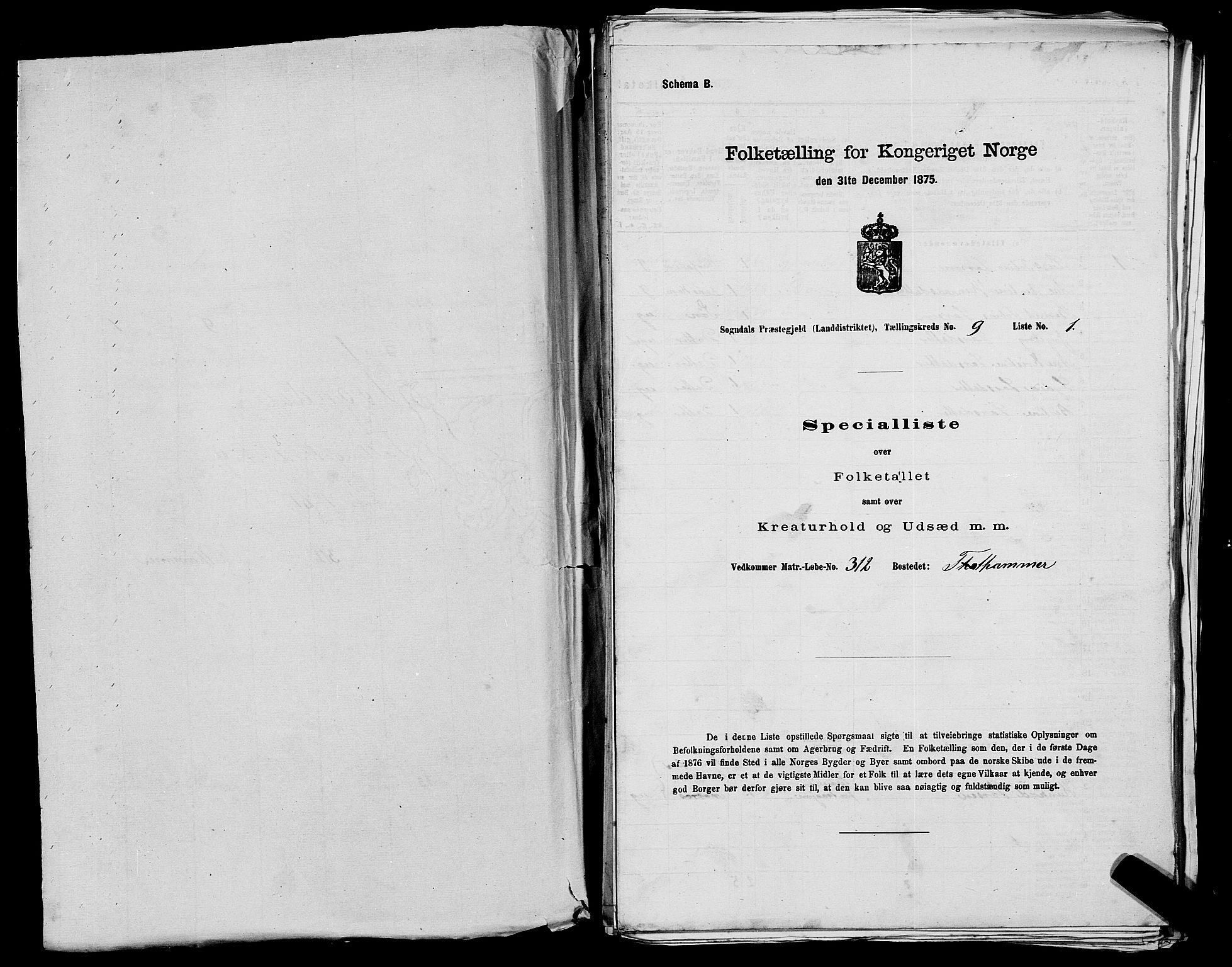 SAST, 1875 census for 1111L Sokndal/Sokndal, 1875, p. 806