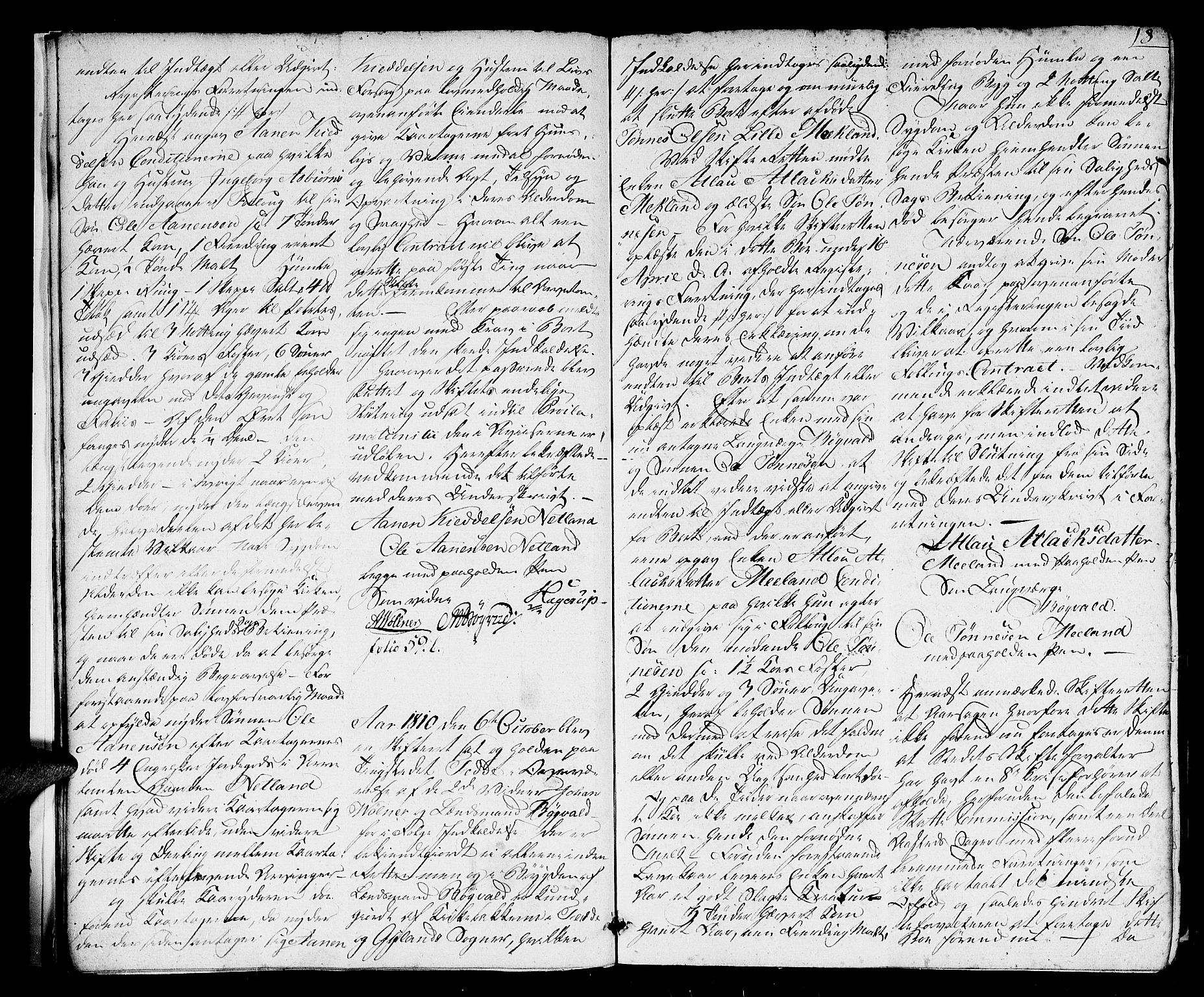 Flekkefjord sorenskriveri, AV/SAK-1221-0001/H/Hc/L0007: Skifteprotokoll nr. 1, med gårdsnavn- og personnavnregister, 1810-1816, p. 7b-8a