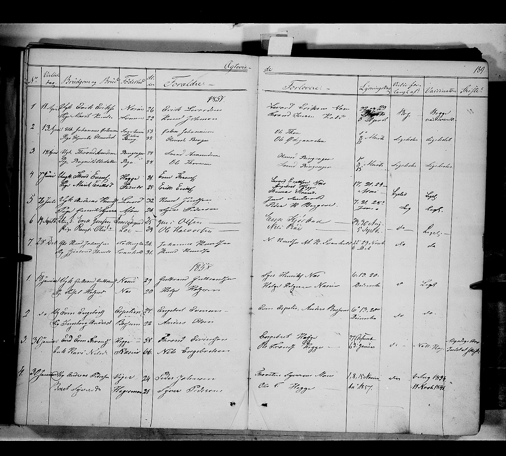 Nord-Aurdal prestekontor, SAH/PREST-132/H/Ha/Haa/L0005: Parish register (official) no. 5, 1842-1863, p. 189
