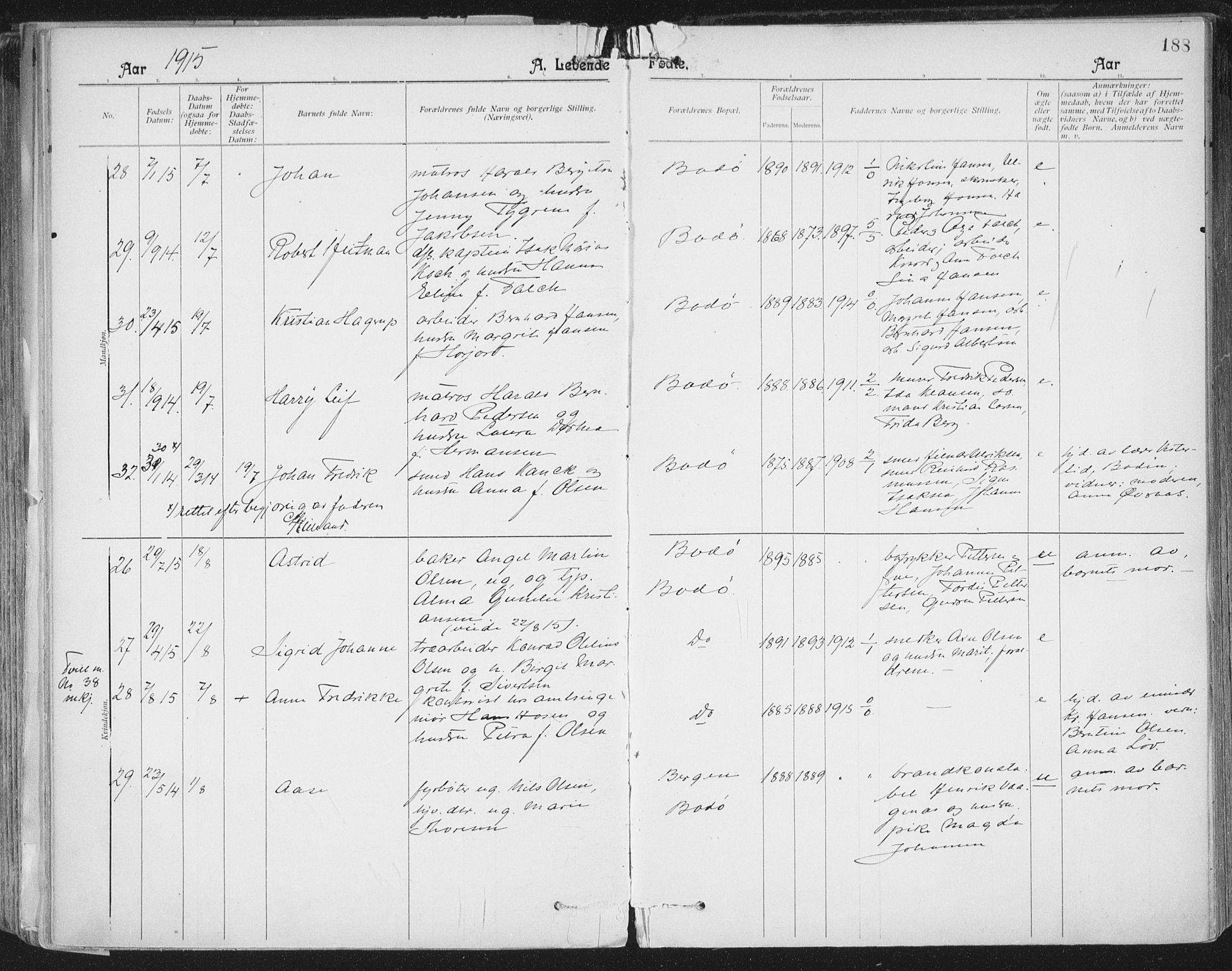 Ministerialprotokoller, klokkerbøker og fødselsregistre - Nordland, AV/SAT-A-1459/801/L0011: Parish register (official) no. 801A11, 1900-1916, p. 188