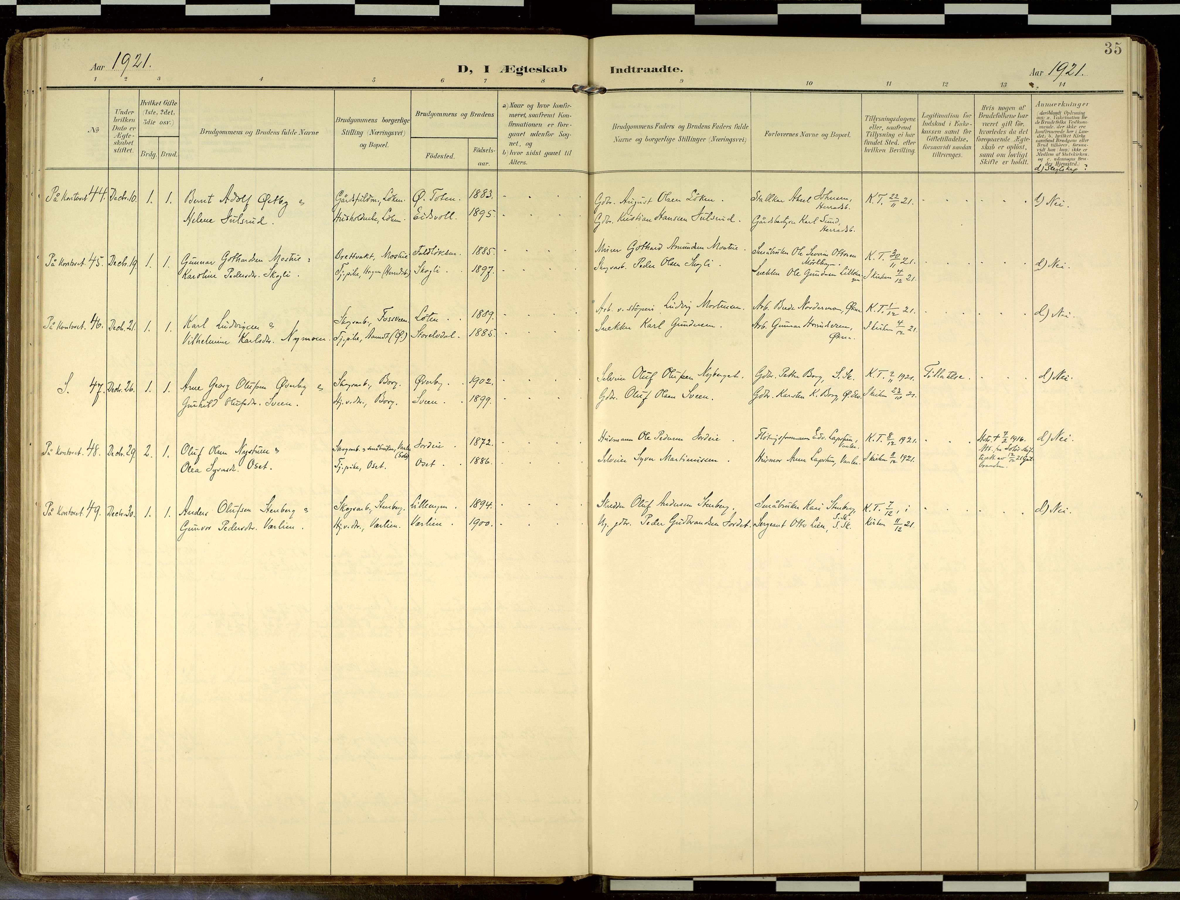 Elverum prestekontor, AV/SAH-PREST-044/H/Ha/Haa/L0019: Parish register (official) no. 19, 1903-1926, p. 35