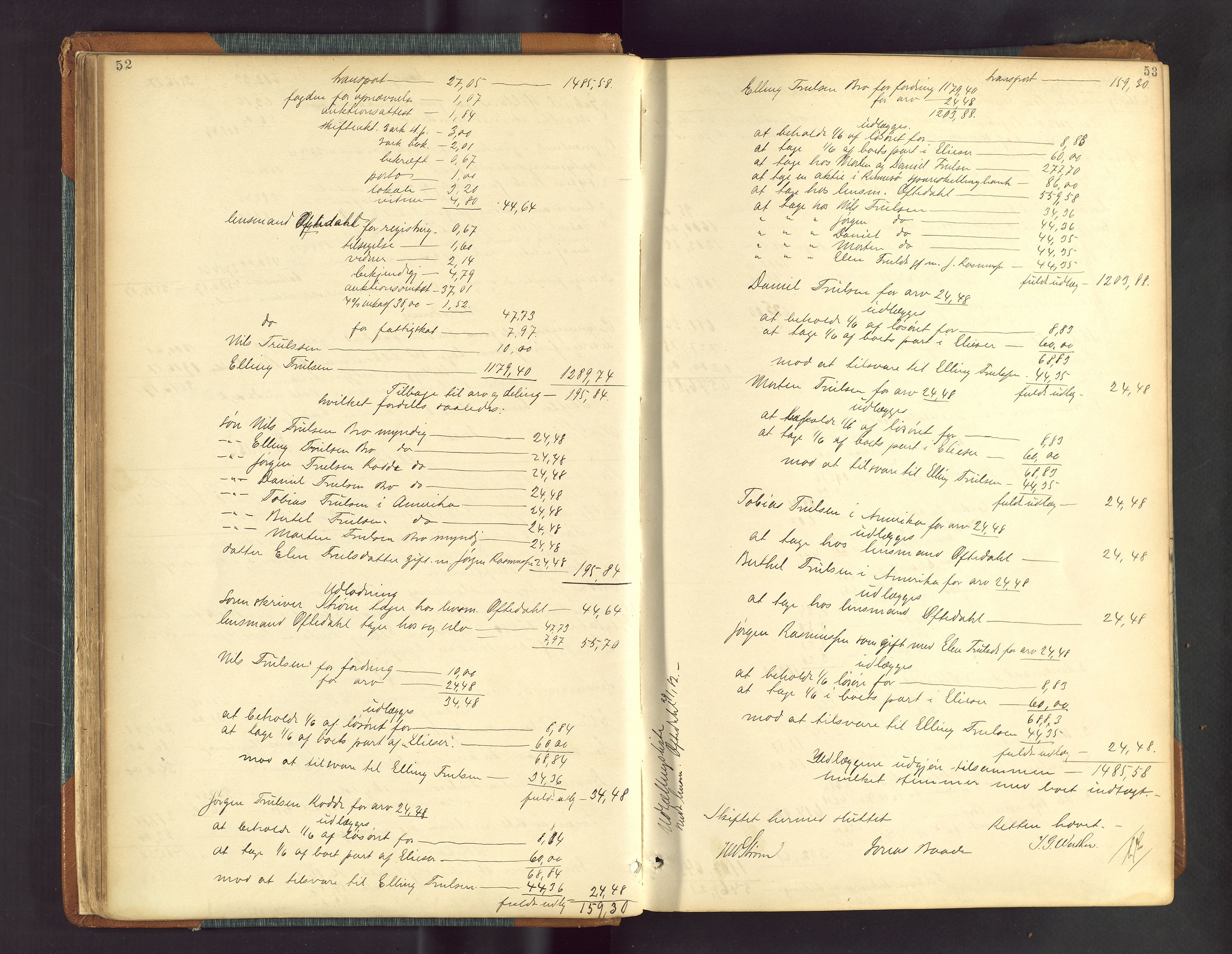 Ryfylke tingrett, AV/SAST-A-100055/001/IV/IVF/L0013: Skifteforhandlingsprotokoll D2 Høle og Rennesøy, 1880-1902, p. 52-53