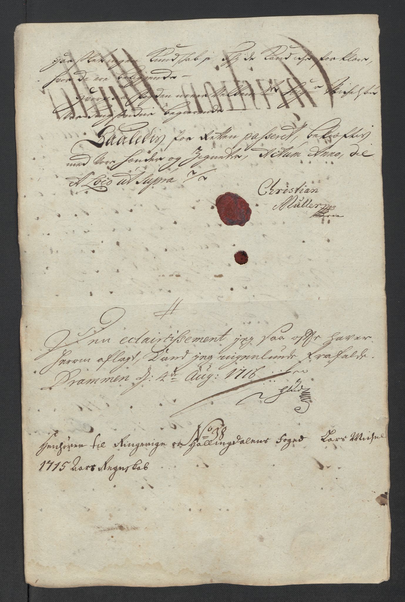 Rentekammeret inntil 1814, Reviderte regnskaper, Fogderegnskap, AV/RA-EA-4092/R23/L1473: Fogderegnskap Ringerike og Hallingdal, 1715, p. 326