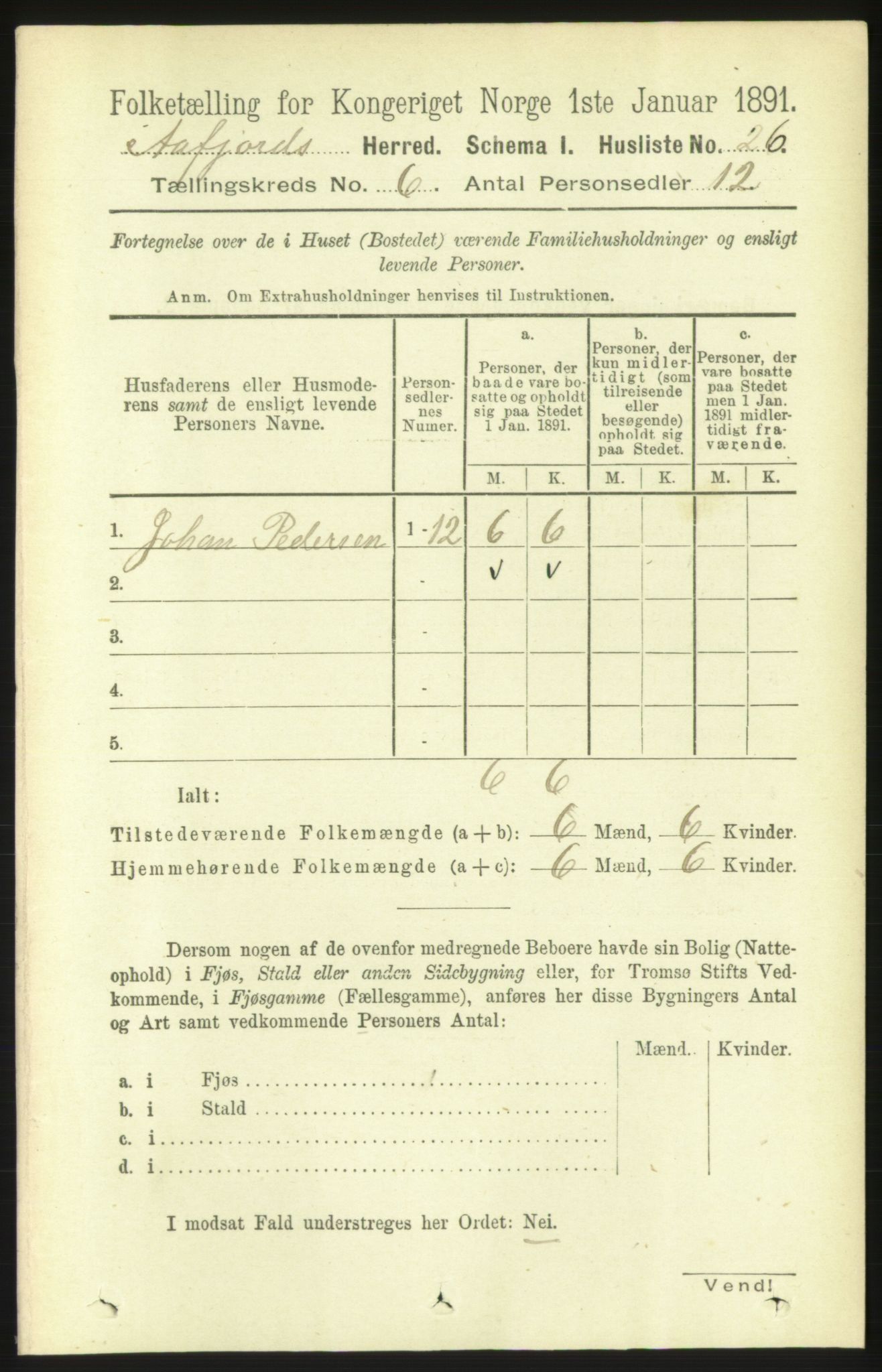 RA, 1891 census for 1630 Åfjord, 1891, p. 1464