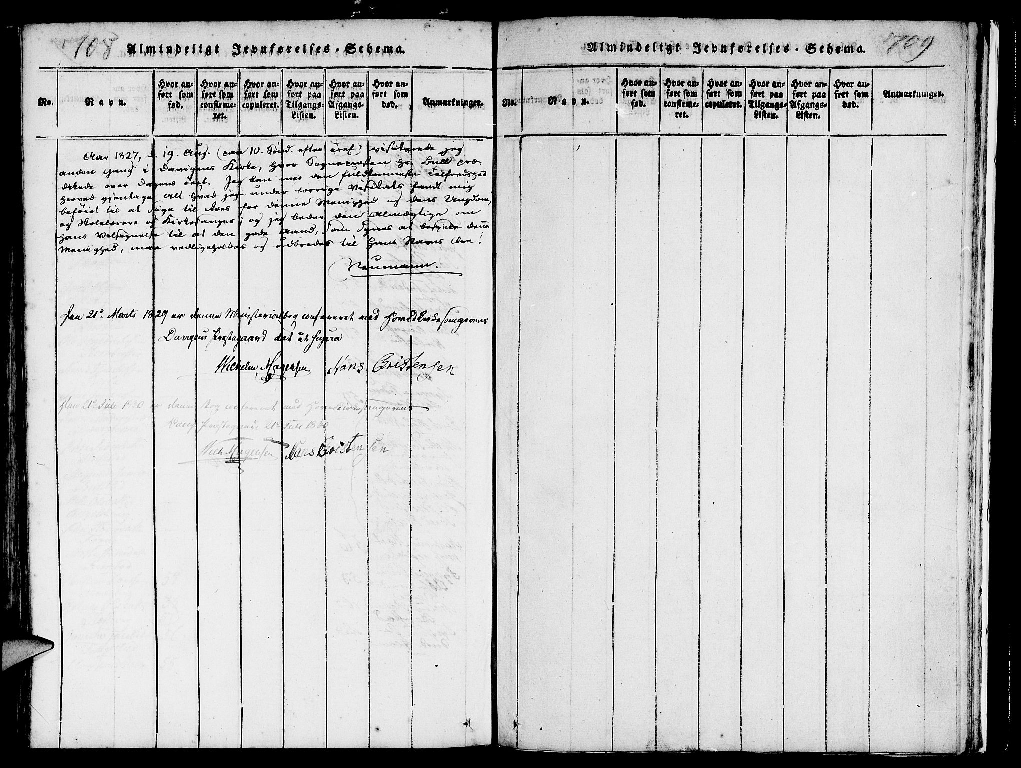 Davik sokneprestembete, AV/SAB-A-79701/H/Haa/Haaa/L0003: Parish register (official) no. A 3, 1816-1830, p. 708-709