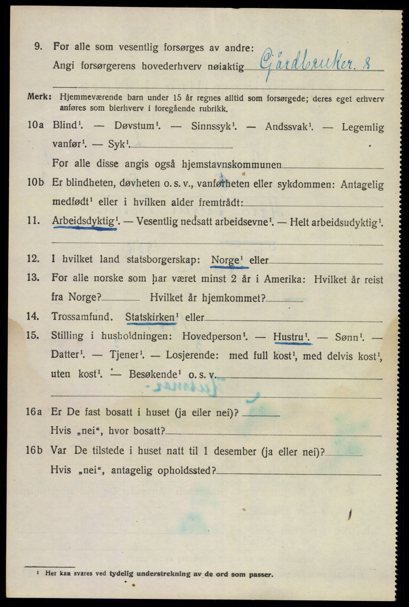 SAKO, 1920 census for Bamble, 1920, p. 7840