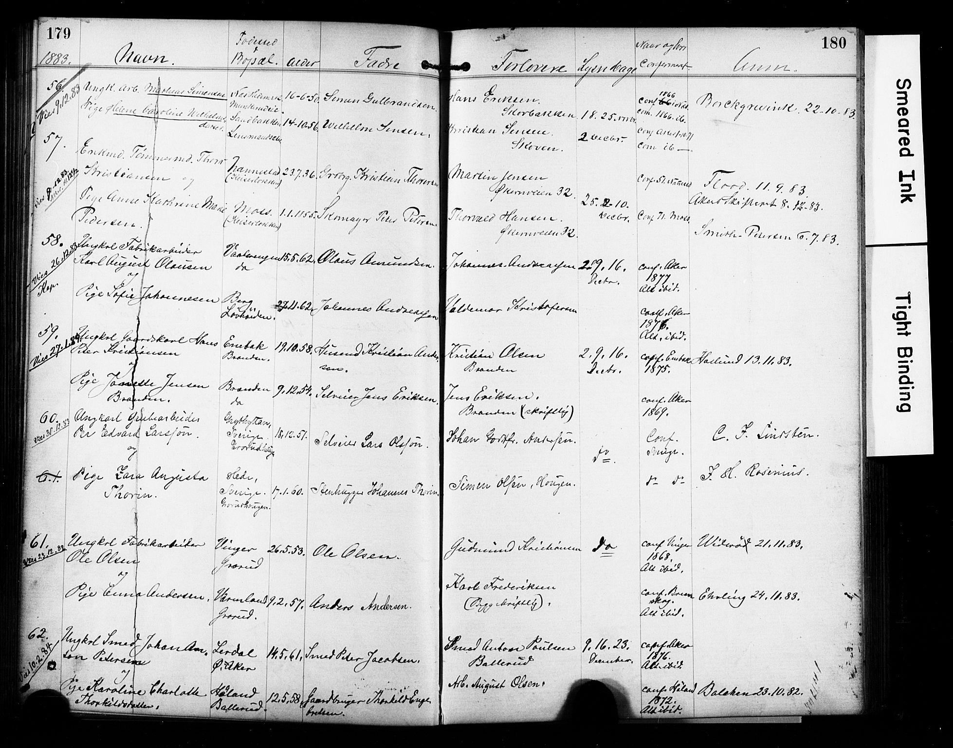 Østre Aker prestekontor Kirkebøker, AV/SAO-A-10840/H/Ha/L0004: Banns register no. I 4, 1878-1901, p. 179-180