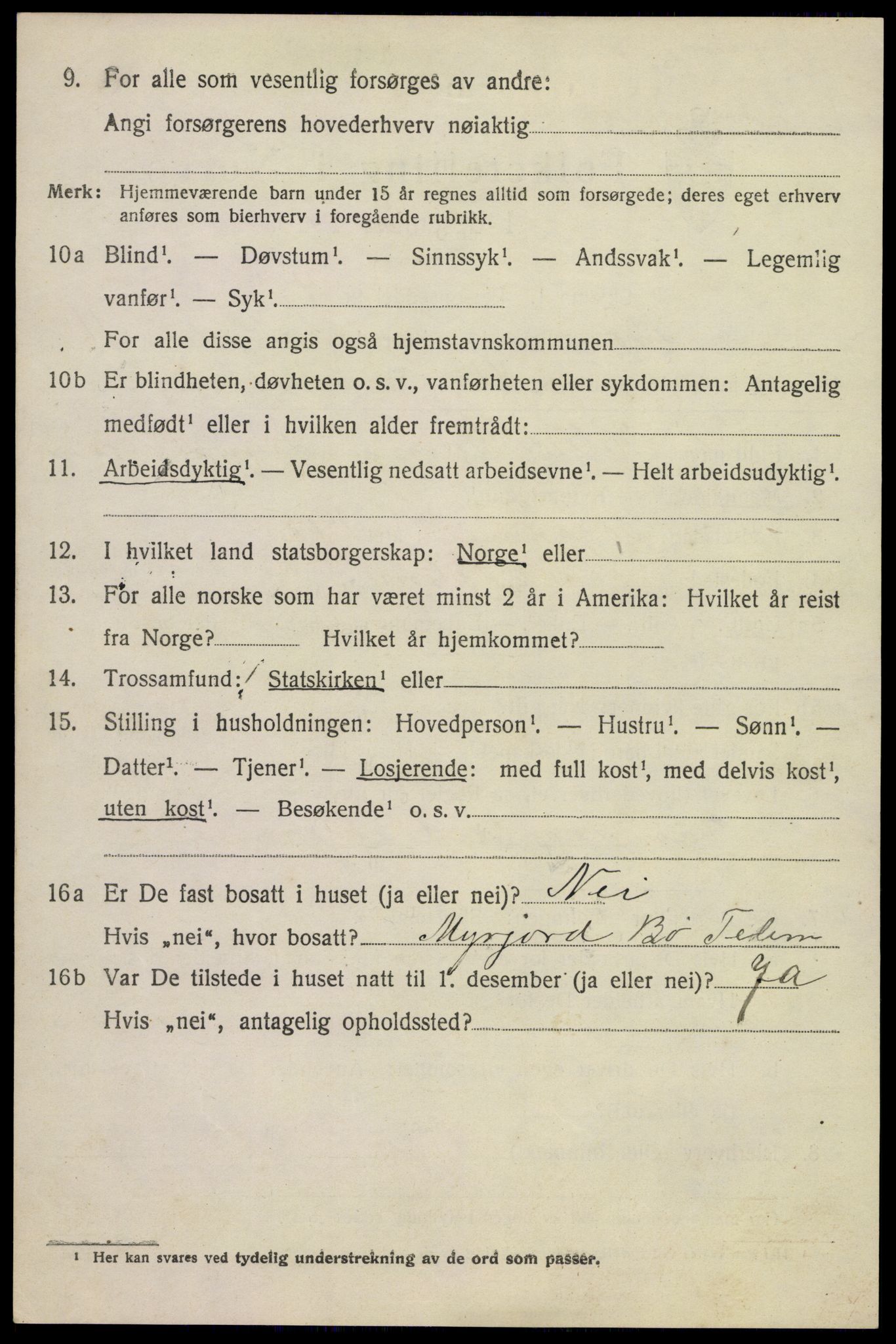 SAKO, 1920 census for Bø (Telemark), 1920, p. 6695