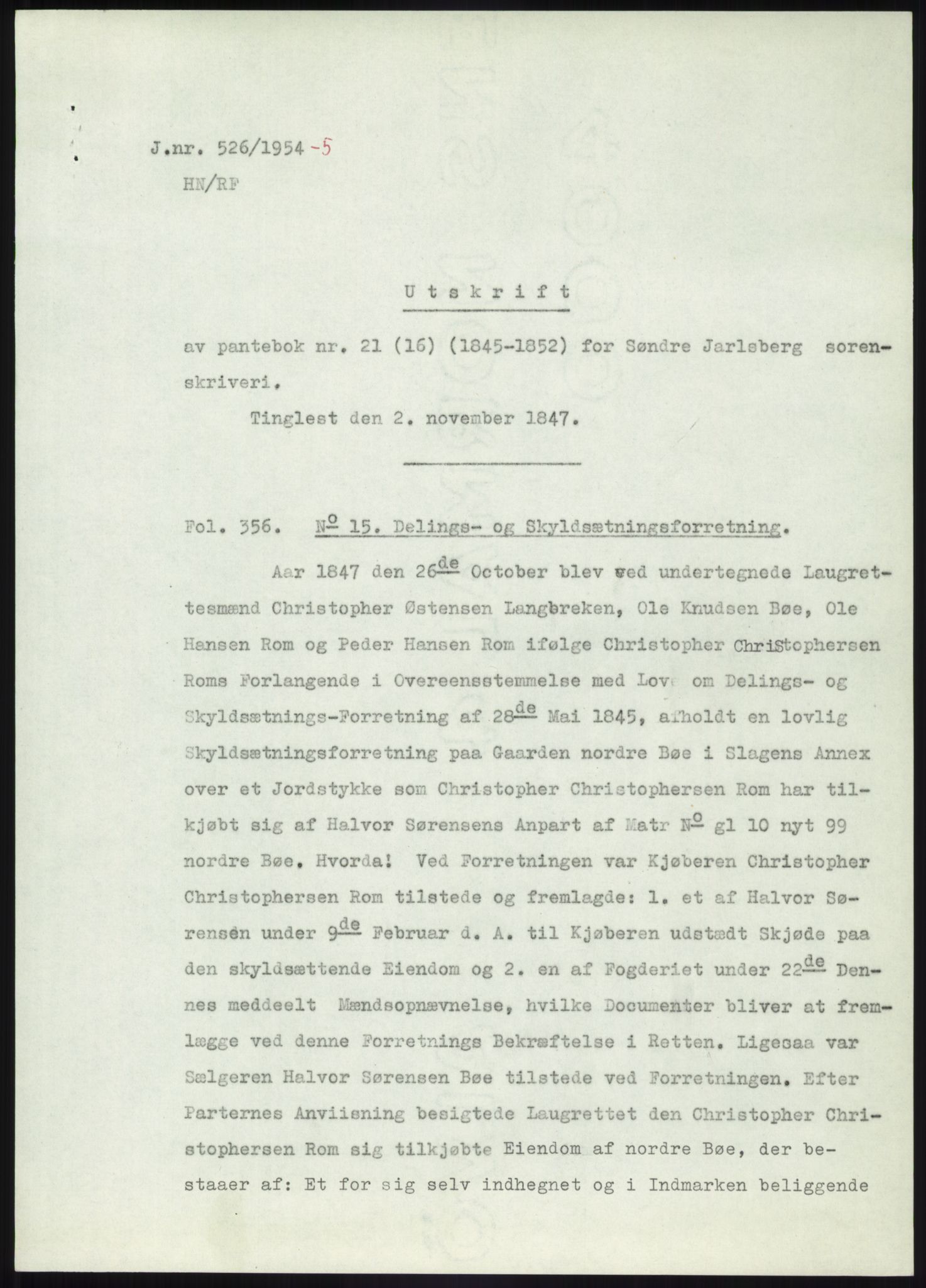 Statsarkivet i Kongsberg, SAKO/A-0001, 1944-1954, p. 186