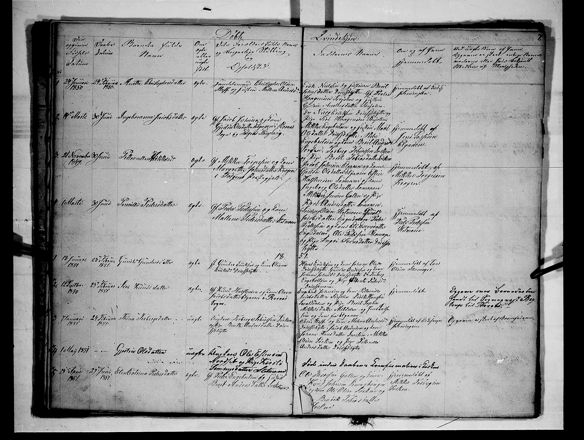 Rendalen prestekontor, SAH/PREST-054/H/Ha/Hab/L0001: Parish register (copy) no. 1, 1847-1857, p. 7